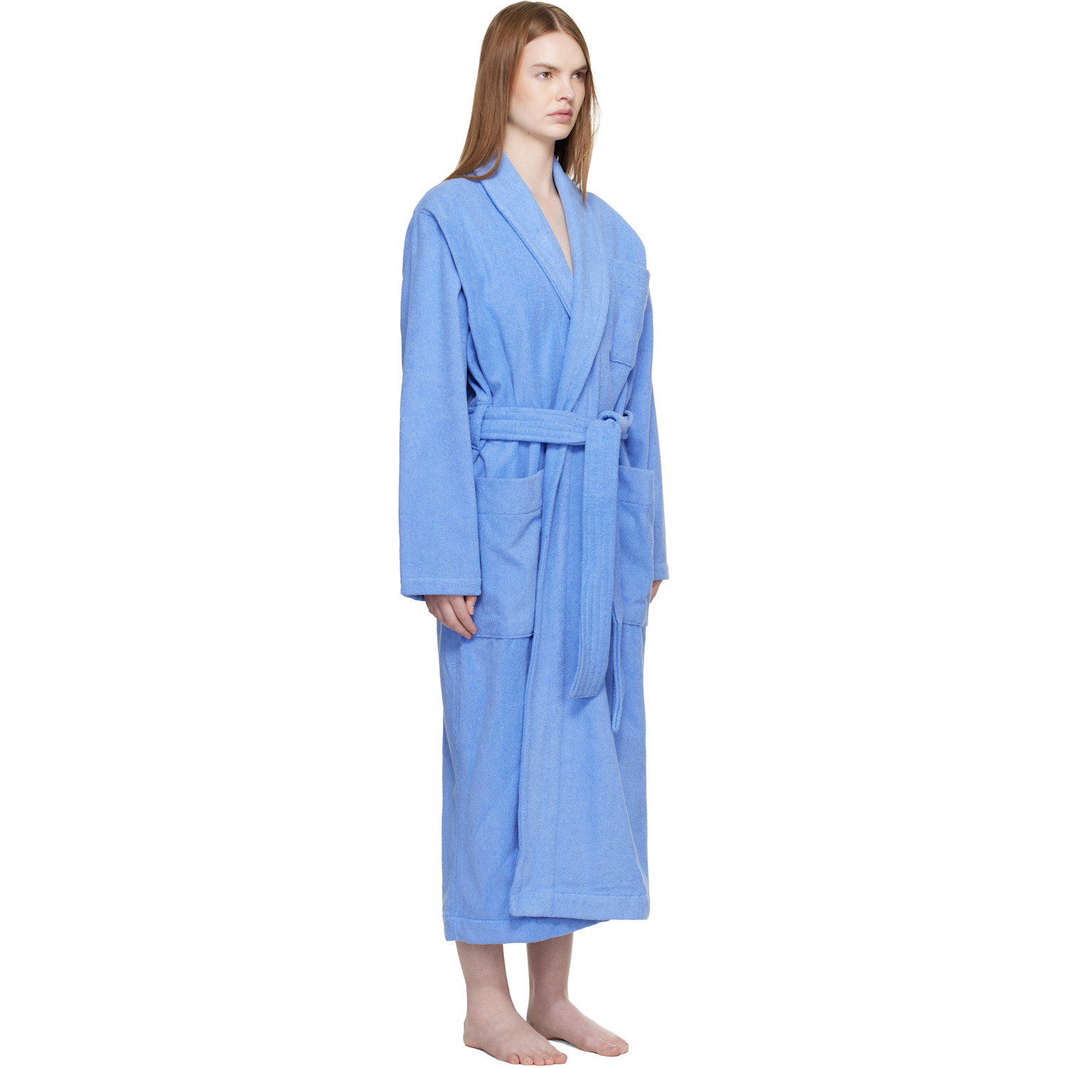  Tekla Blue Terry Classic Bathrobe 