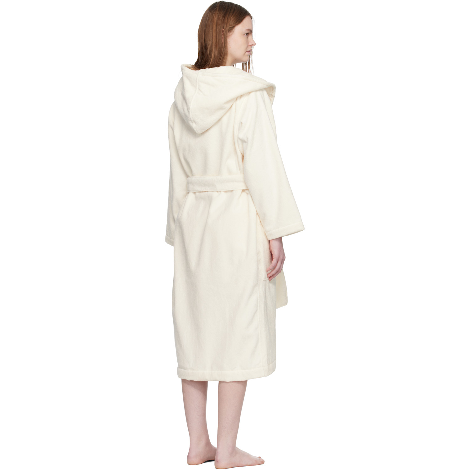  Tekla Off-white Terry Hooded Bathrobe 
