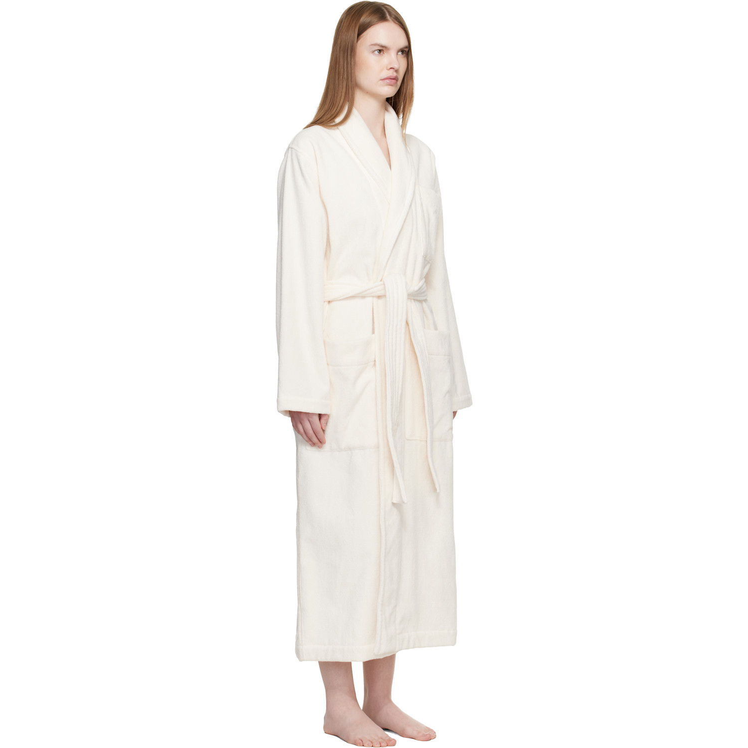  Tekla Off White Terry Classic Bathrobe 