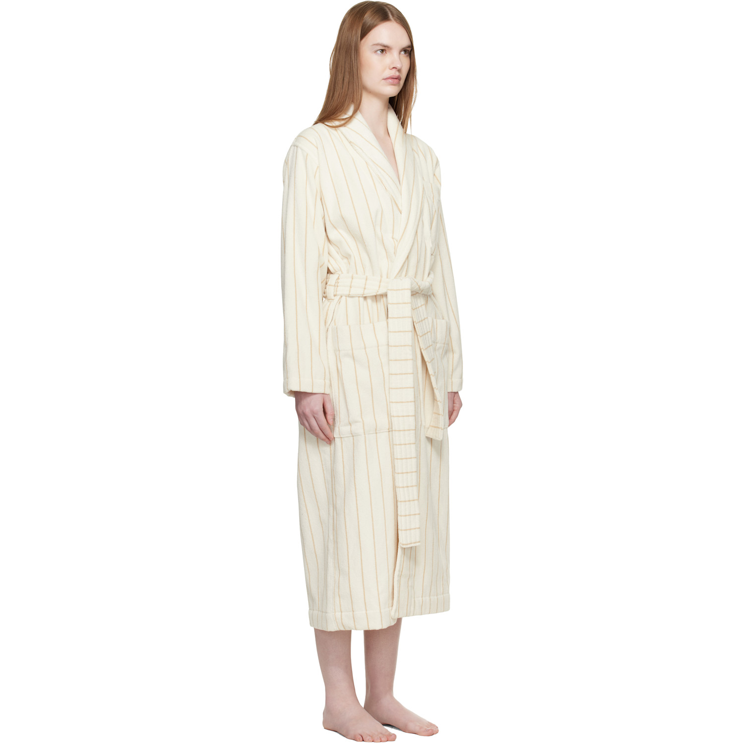  Tekla Off White Terry Classic Bathrobe 