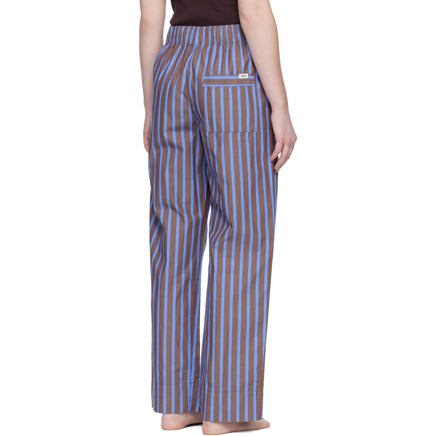  Tekla Brown & Blue Poplin Pyjama Pants 