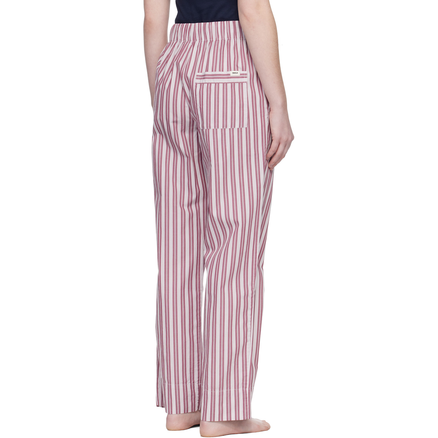  Tekla Pink & Off-white Poplin Pyjama Pants 