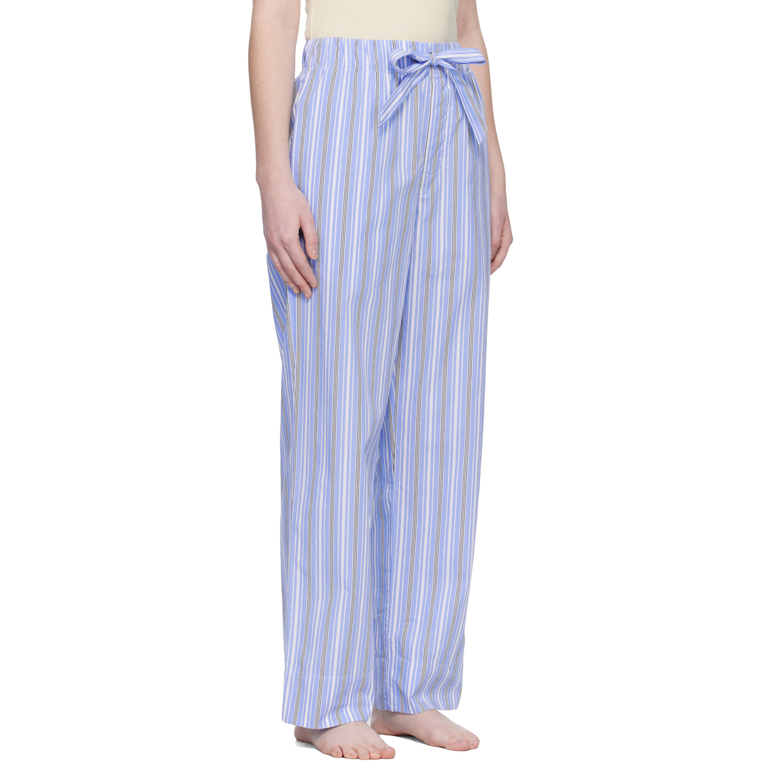  Tekla Blue & White Poplin Pyjama Pants 