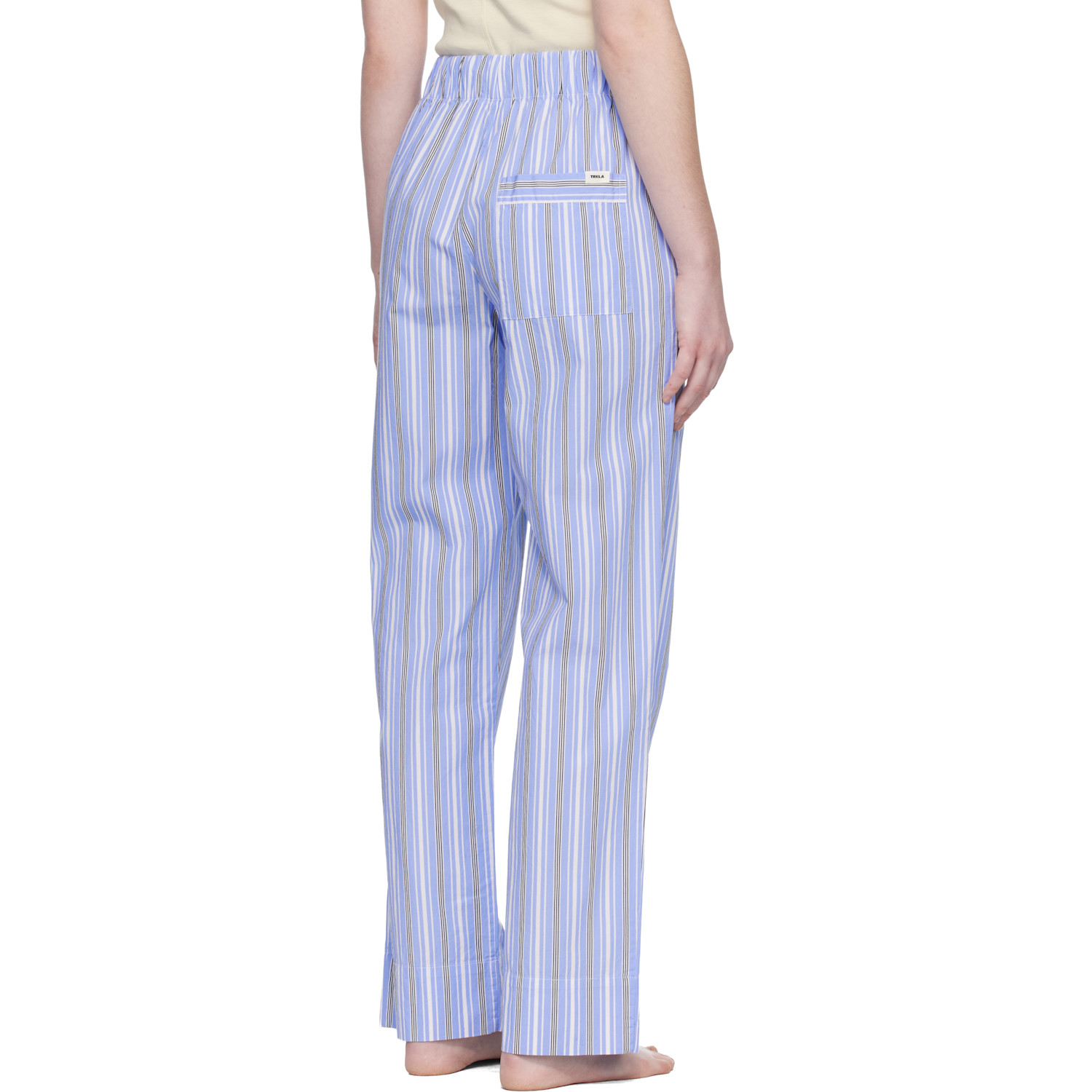  Tekla Blue & White Poplin Pyjama Pants 