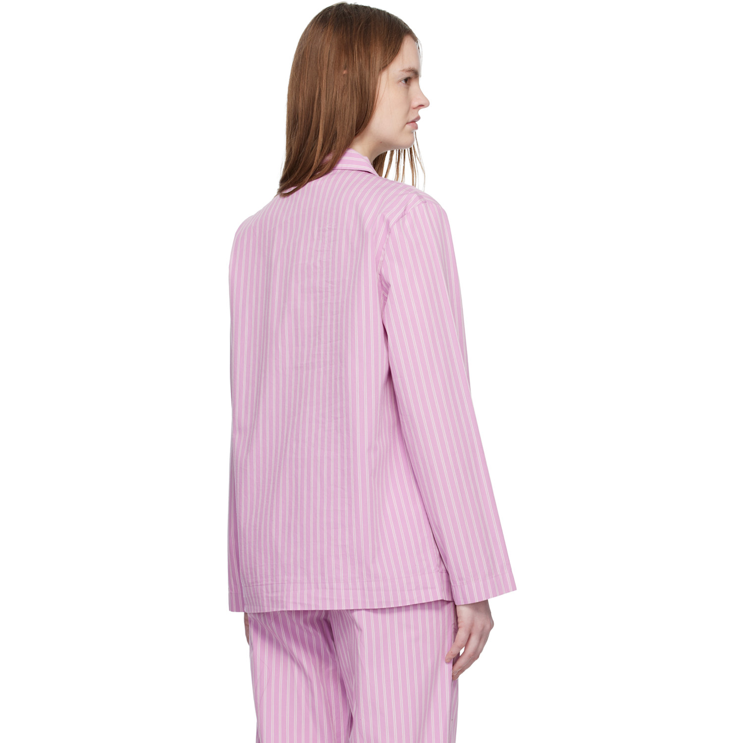  Tekla Pink Long-sleeved Pyjama Shirt 