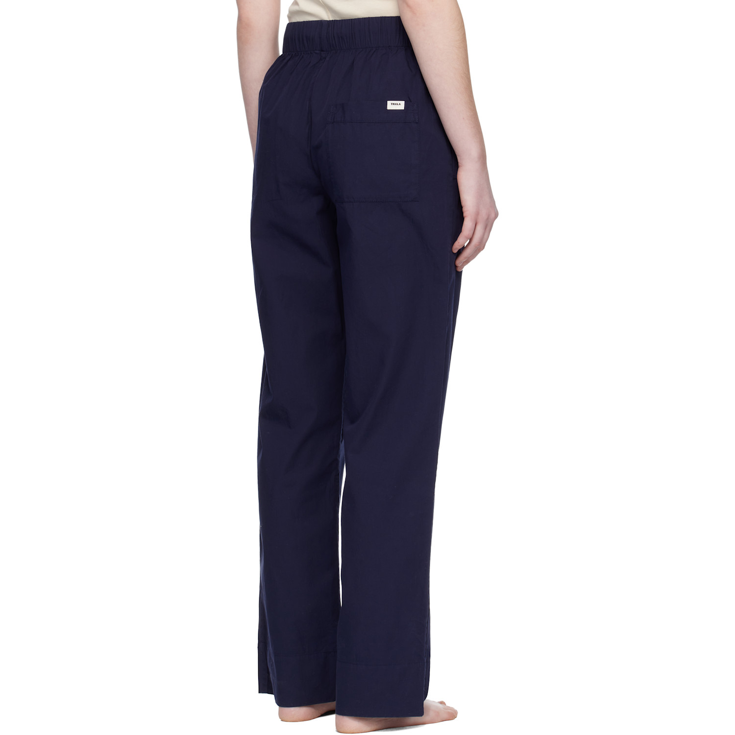  Tekla Navy Poplin Pyjama Pants 