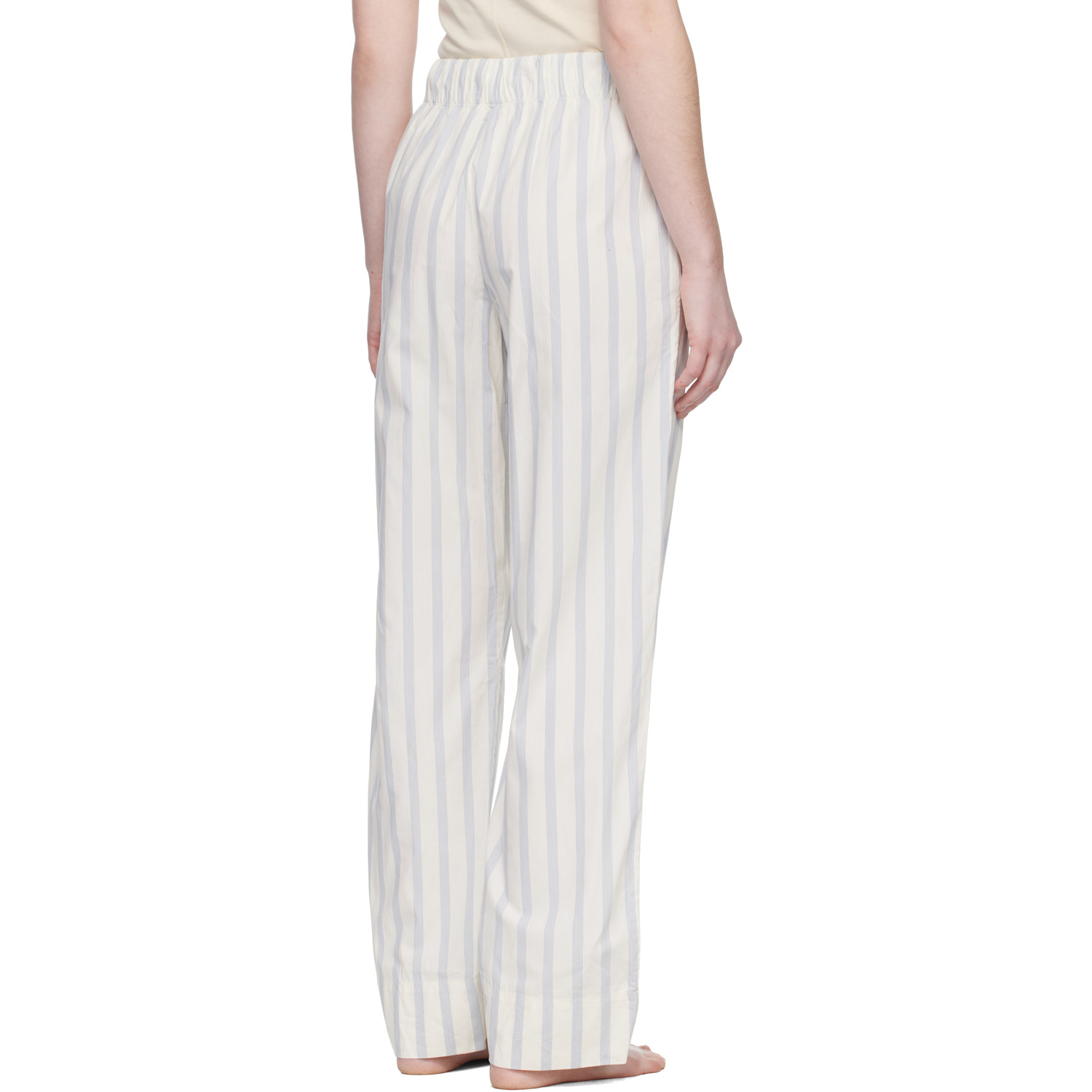  Tekla Off-white & Blue Poplin Pyjama Pants 