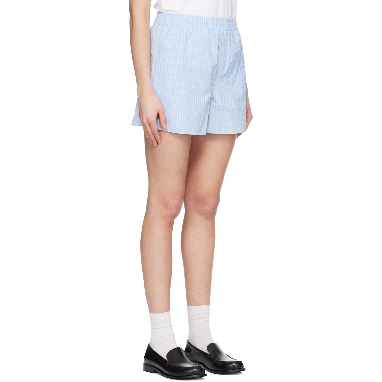  Ami Paris Blue Cotton Elasticated Shorts 