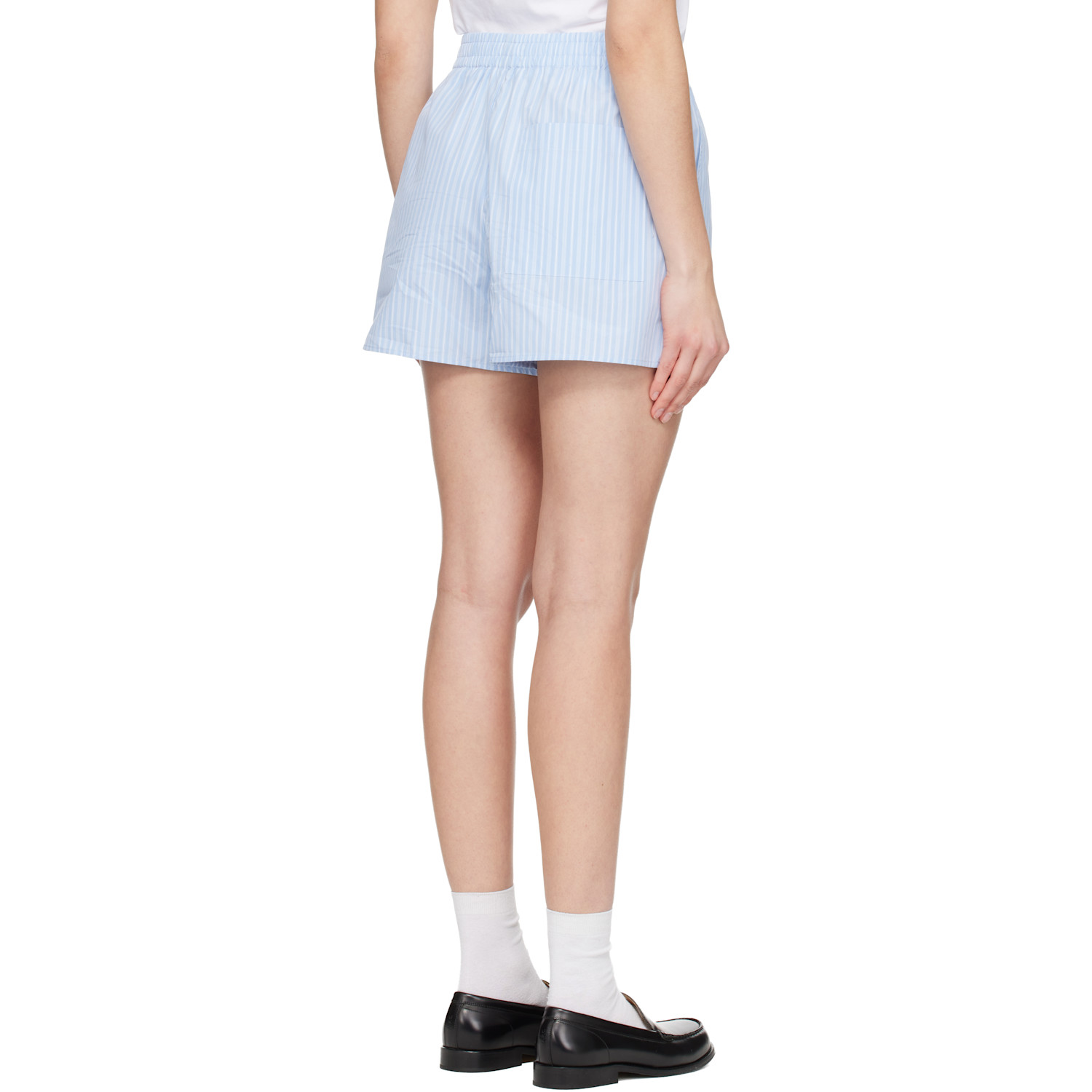  Ami Paris Blue Cotton Elasticated Shorts 