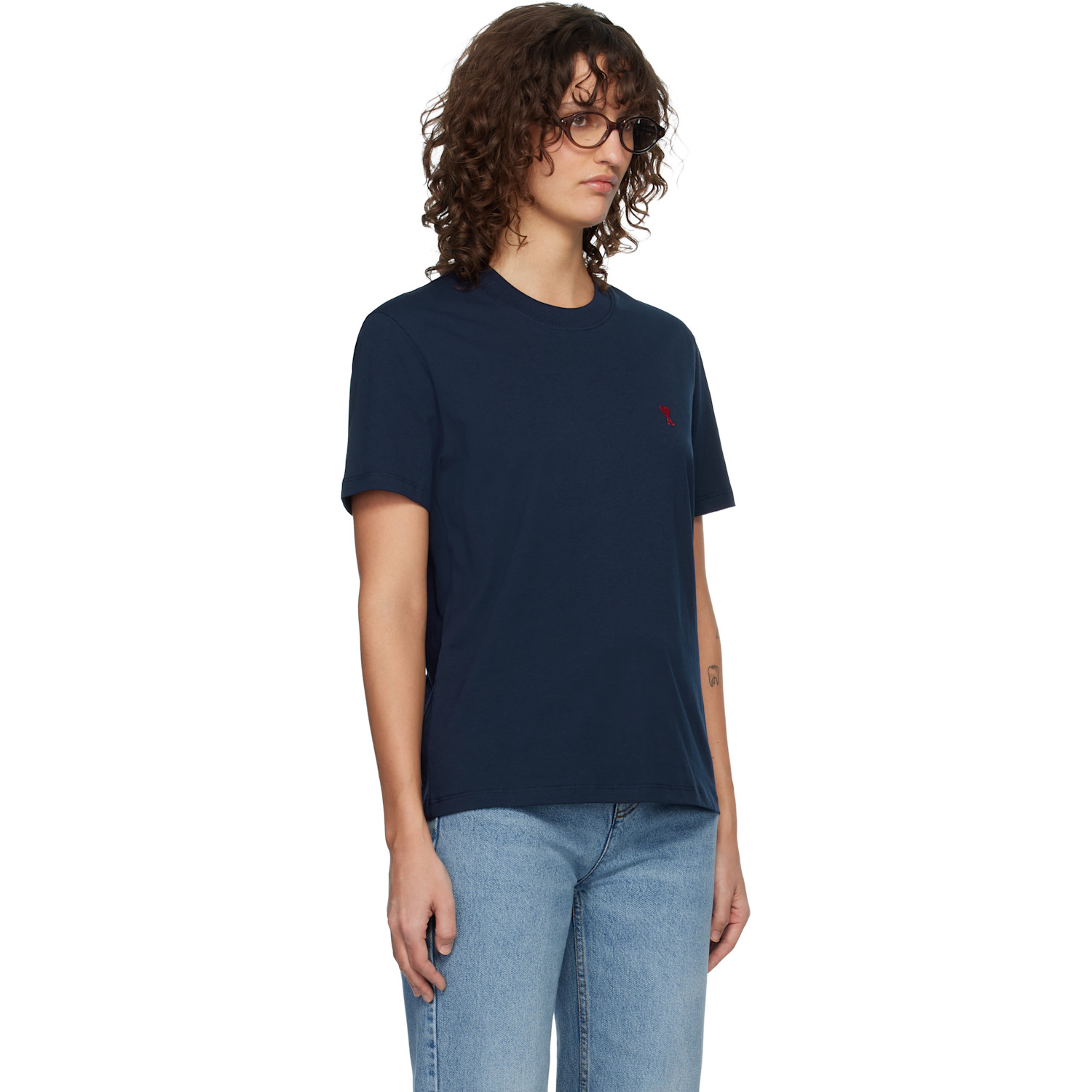  Ami Paris Navy Ami De Coeur T-shirt 