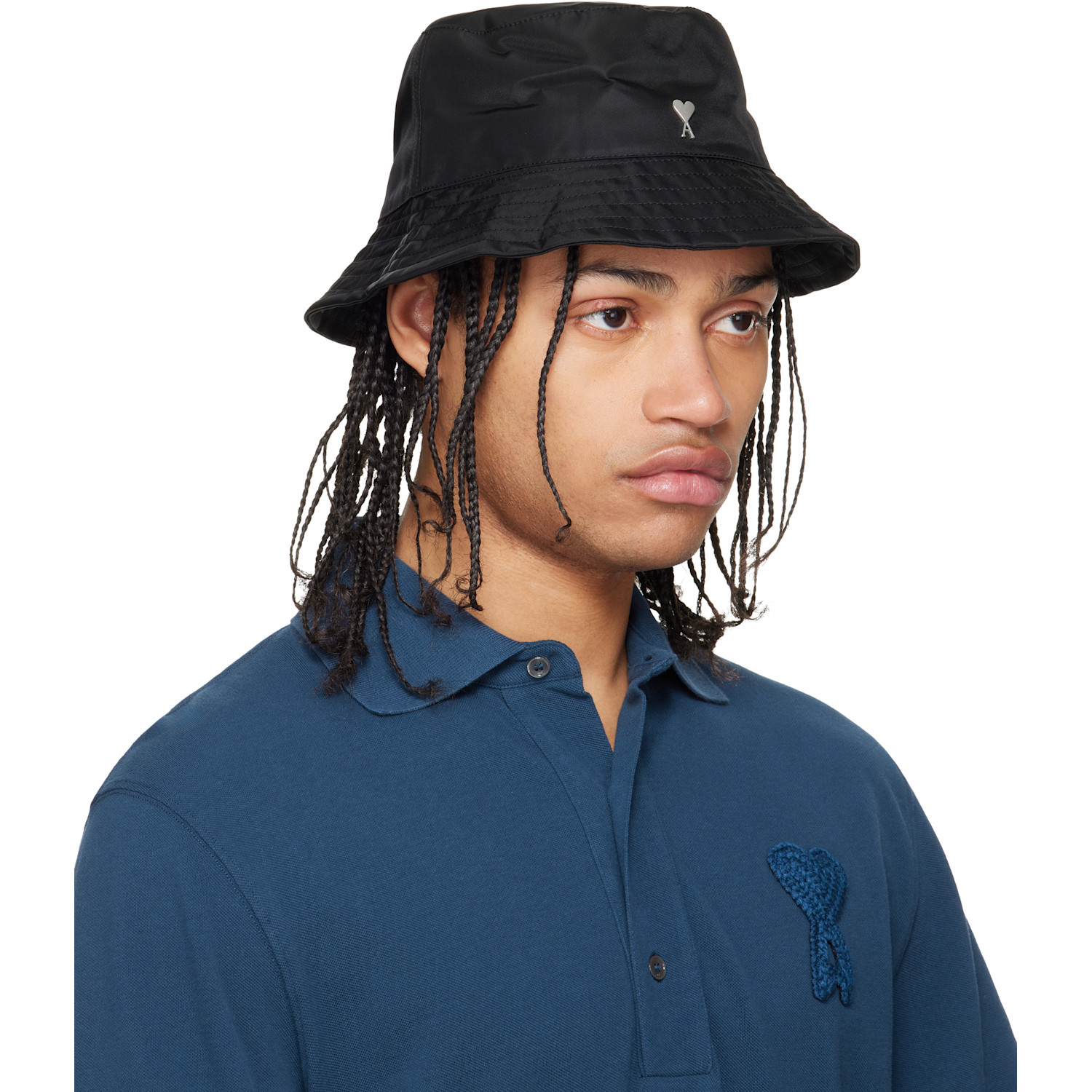  Ami Paris Black Ami De Coeur Stud Bucket Hat 