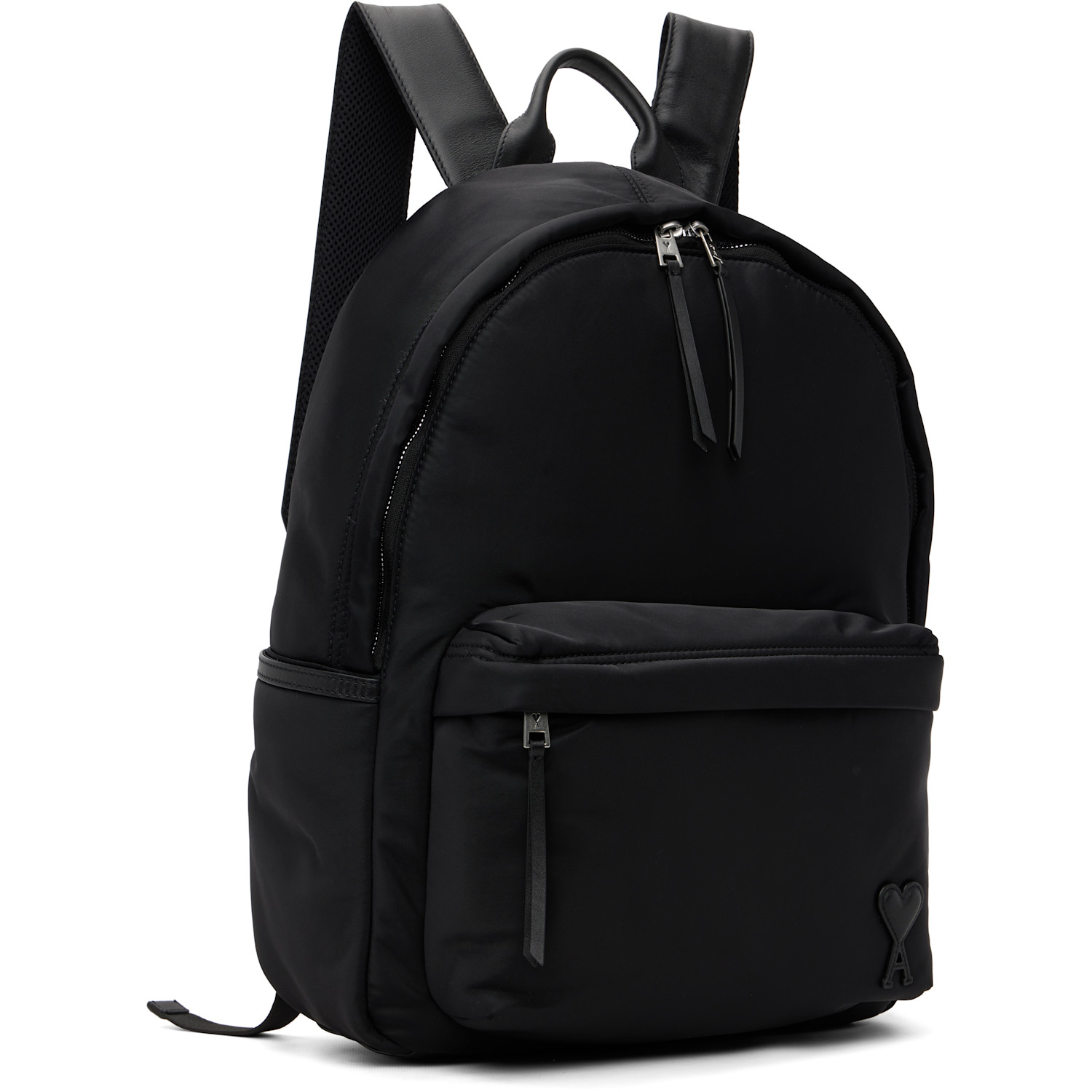  Ami Paris Black Nylon Marcel Backpack 