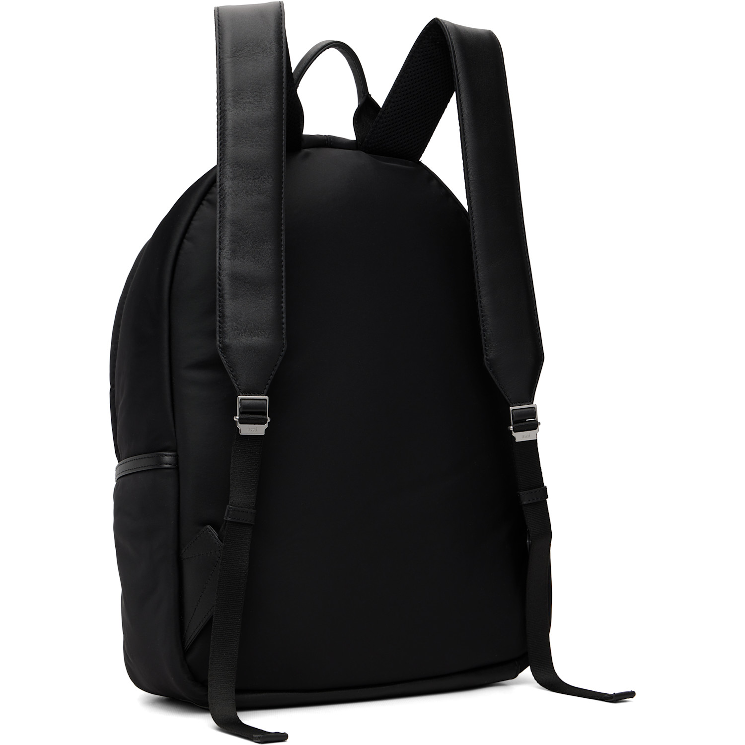  Ami Paris Black Nylon Marcel Backpack 