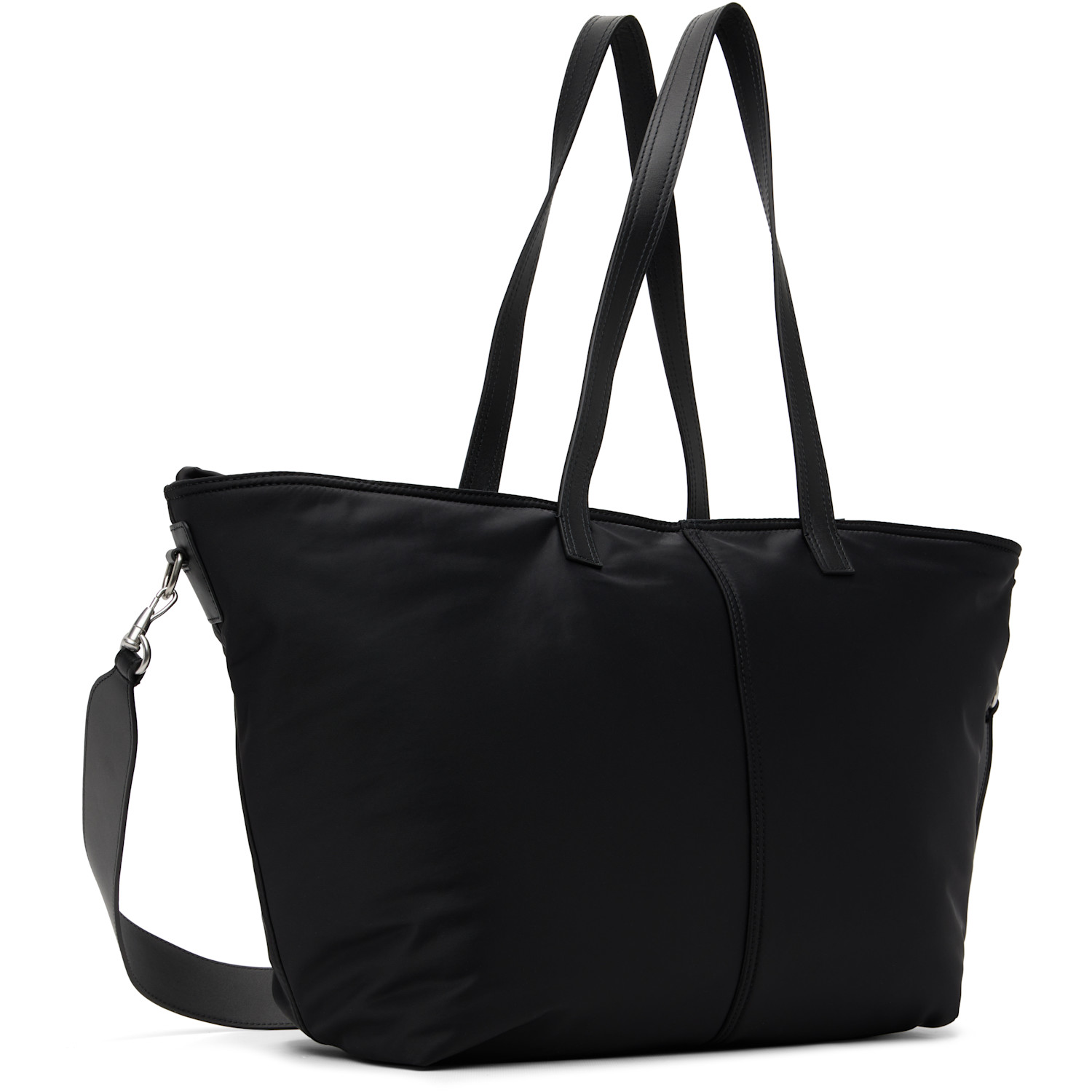  Ami Paris Black Nylon Marcel Small Shopping Tote 