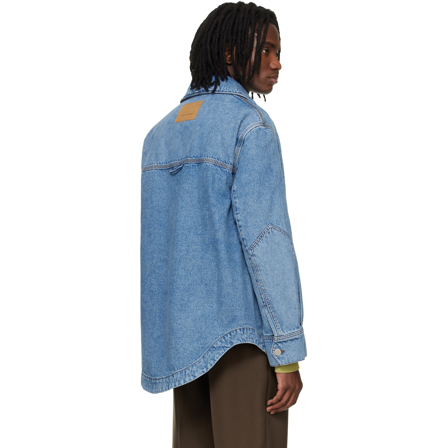  Ami Paris Blue Cotton Ami De Coeur Denim Worker Jacket 
