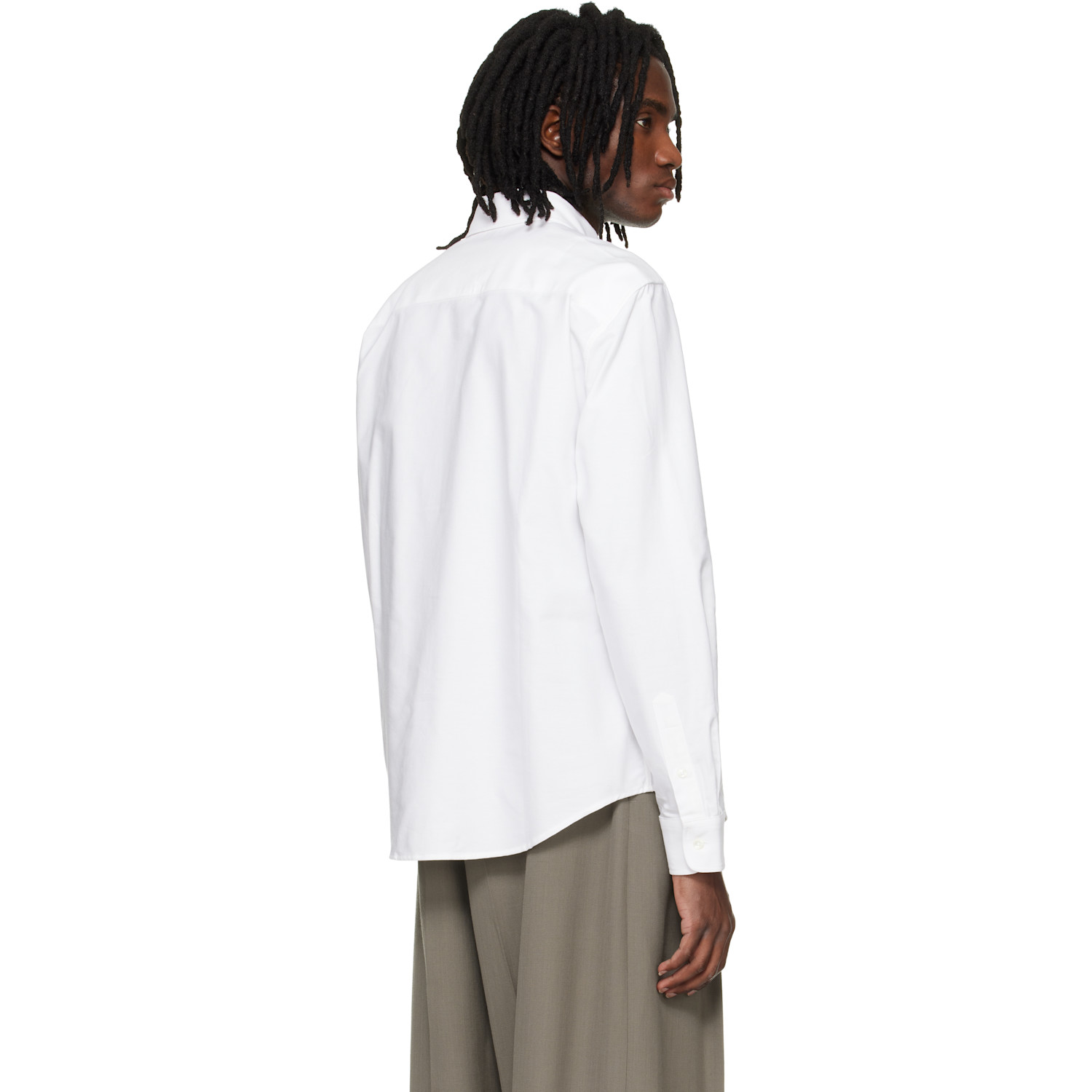  Ami Paris White Classic Long Sleeve Button-down Collar Embroidered Adc Shirt 