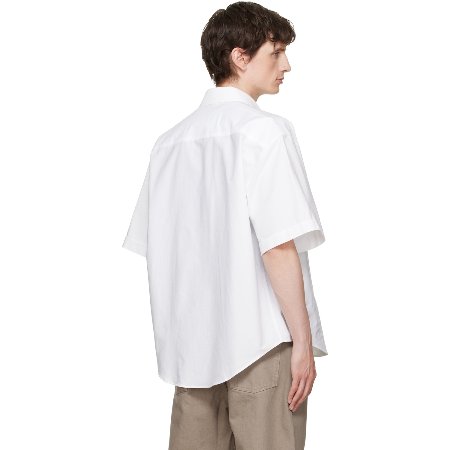  Ami Paris White Boxy Embroidered 'ami De Coeur' Shirt 