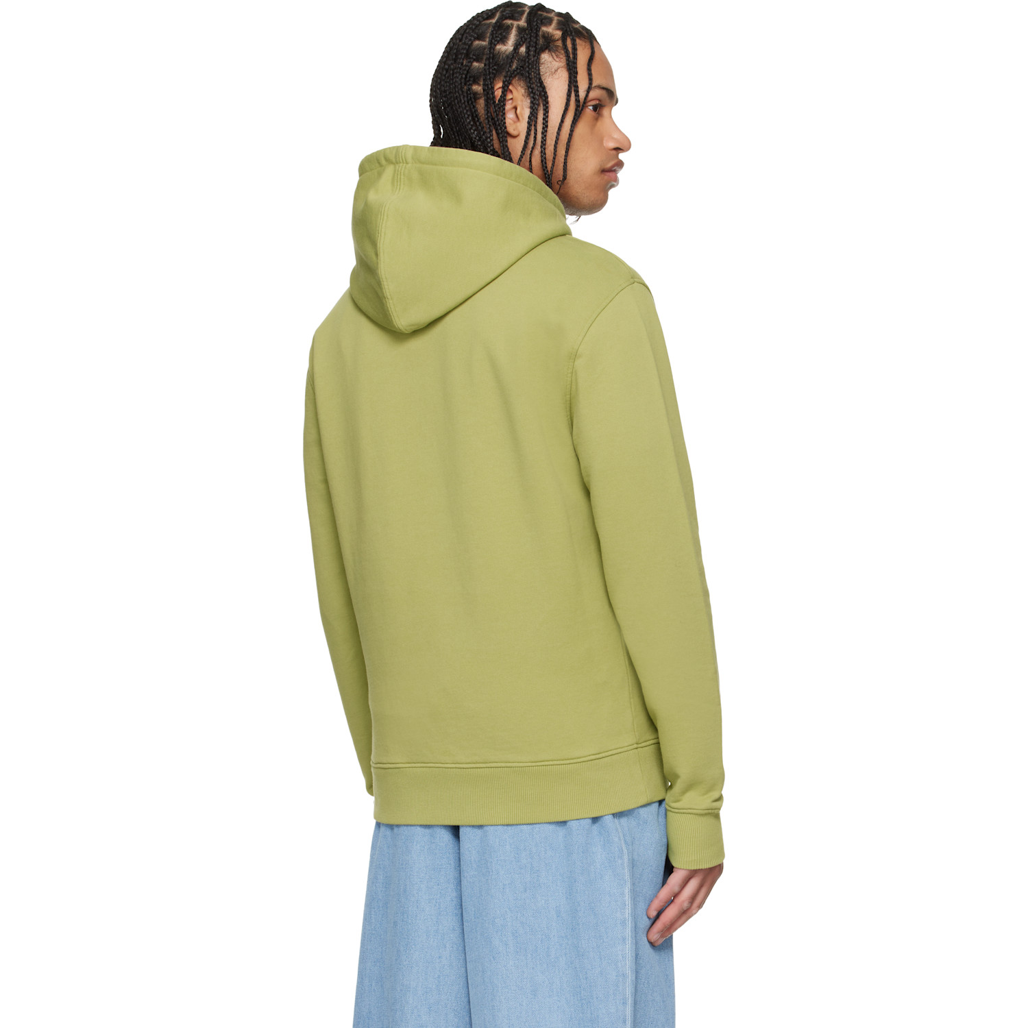  Ami Paris Green Cotton Contrasted Ami De Coeur Hoodie 