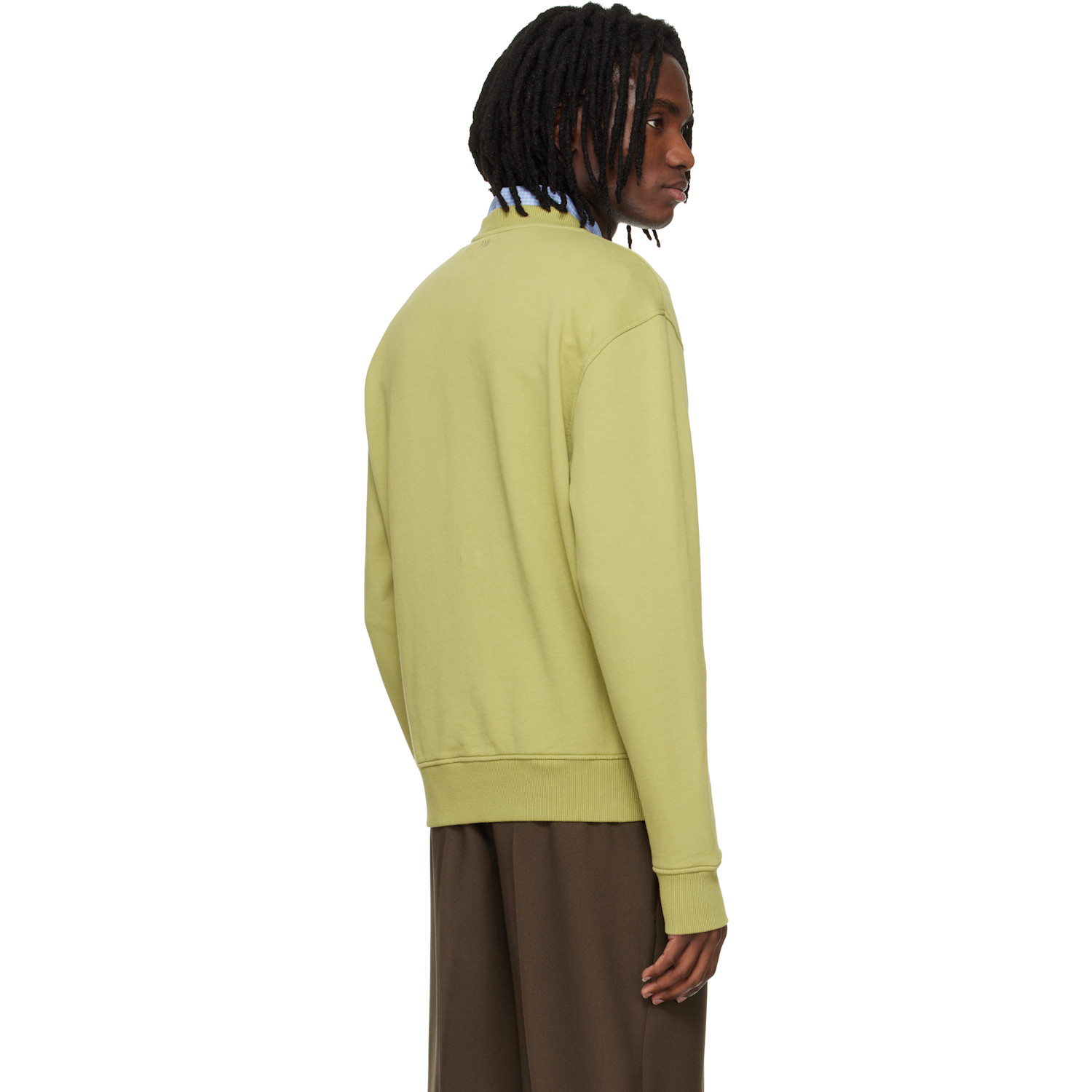  Ami Paris Green Cotton Ami De Coeur Sweatshirt 