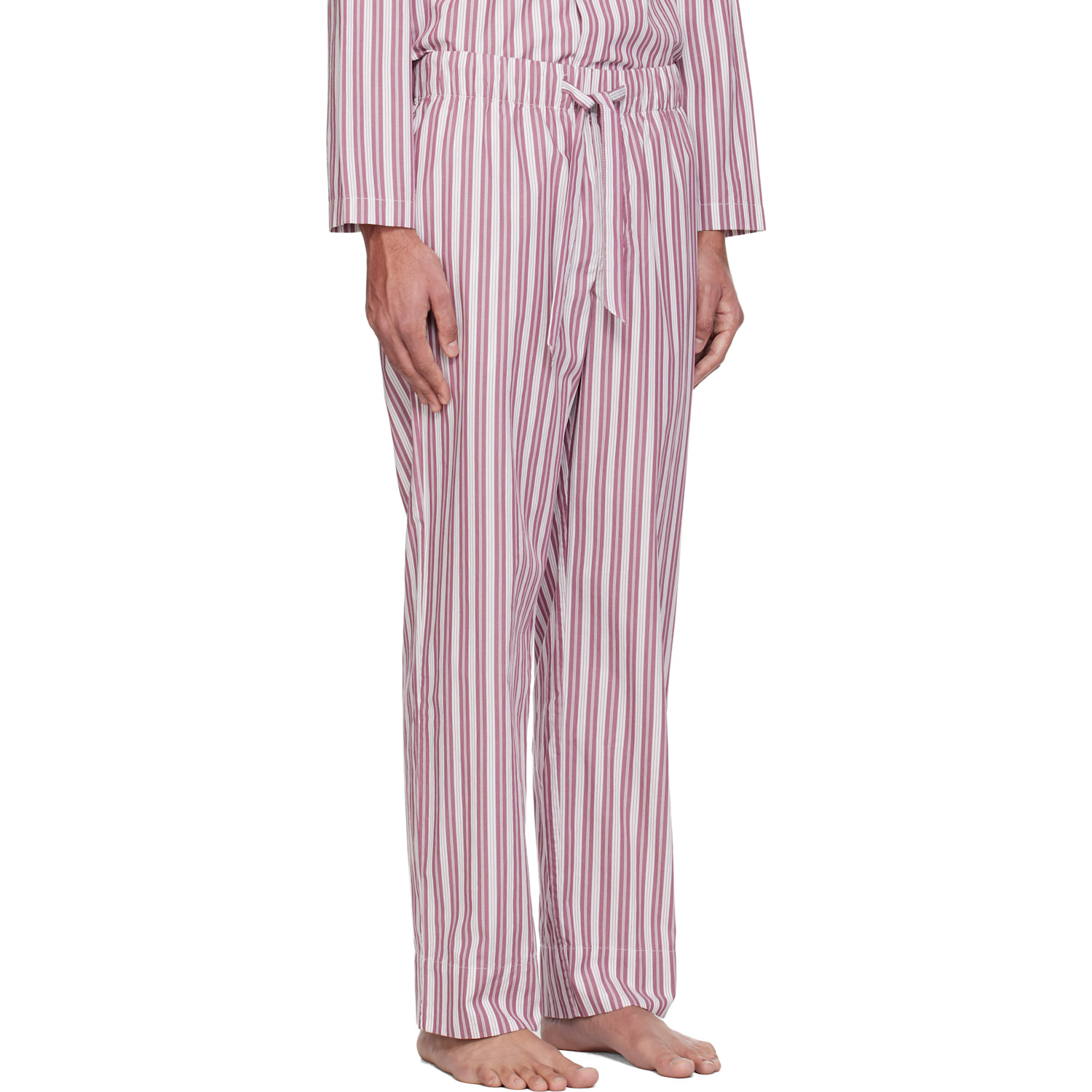  Tekla Pink & White Poplin Pyjama Pants 
