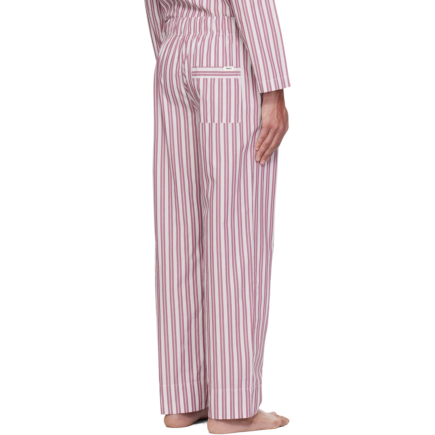  Tekla Pink & White Poplin Pyjama Pants 