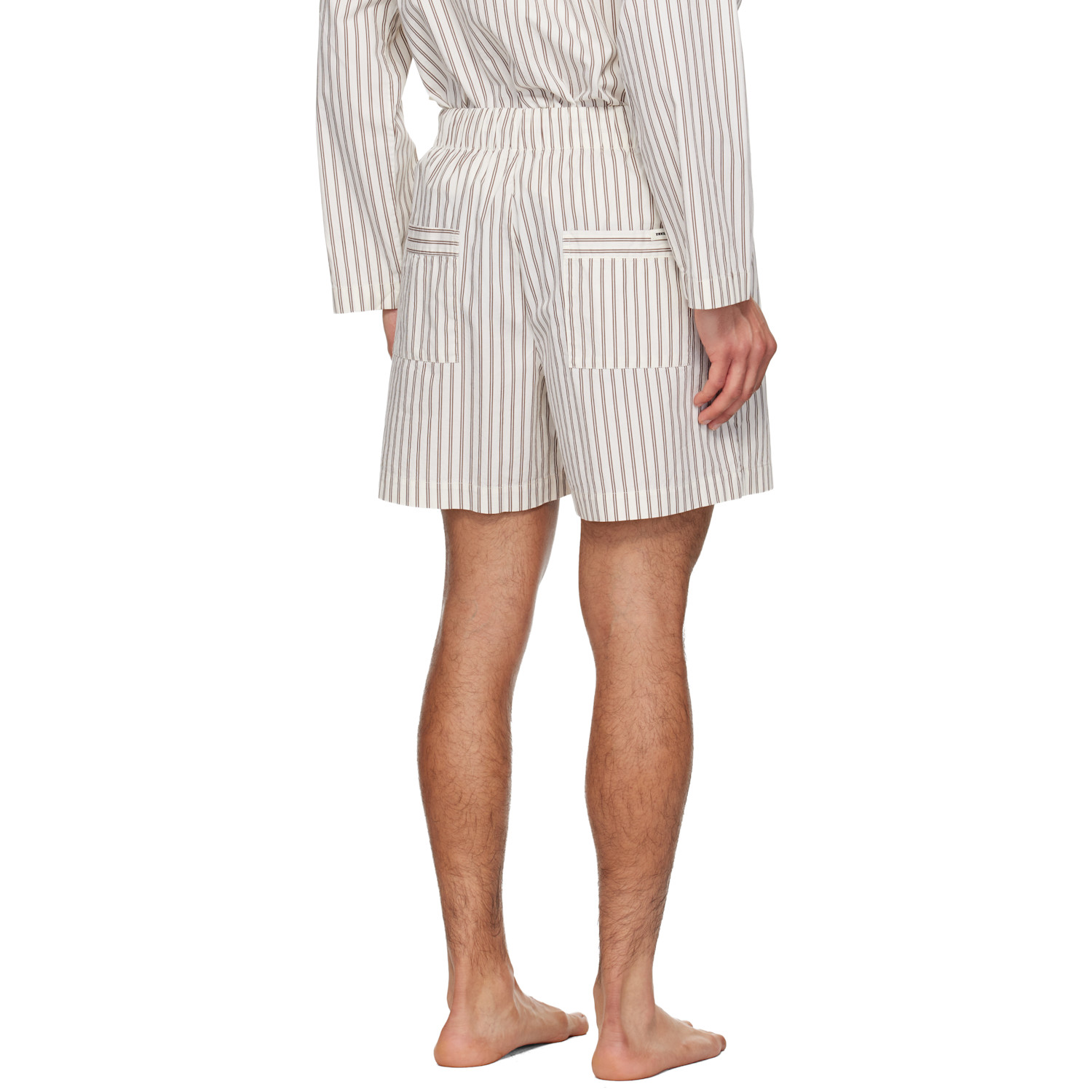  Tekla Beige & Brown Poplin Pyjama Shorts 