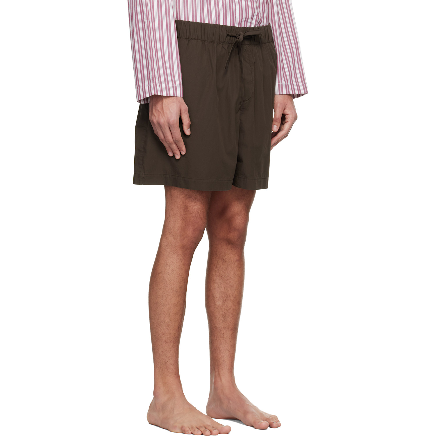  Tekla Brown Poplin Pyjama Shorts 