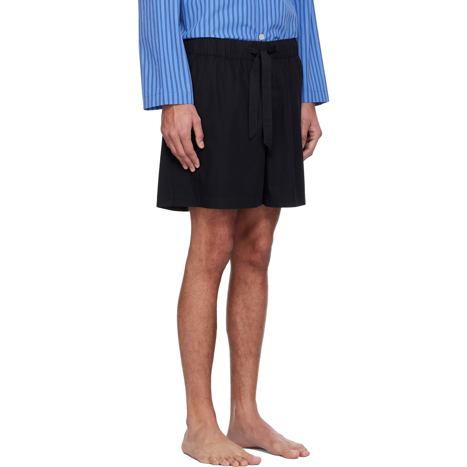  Tekla Black Poplin Pyjama Shorts 