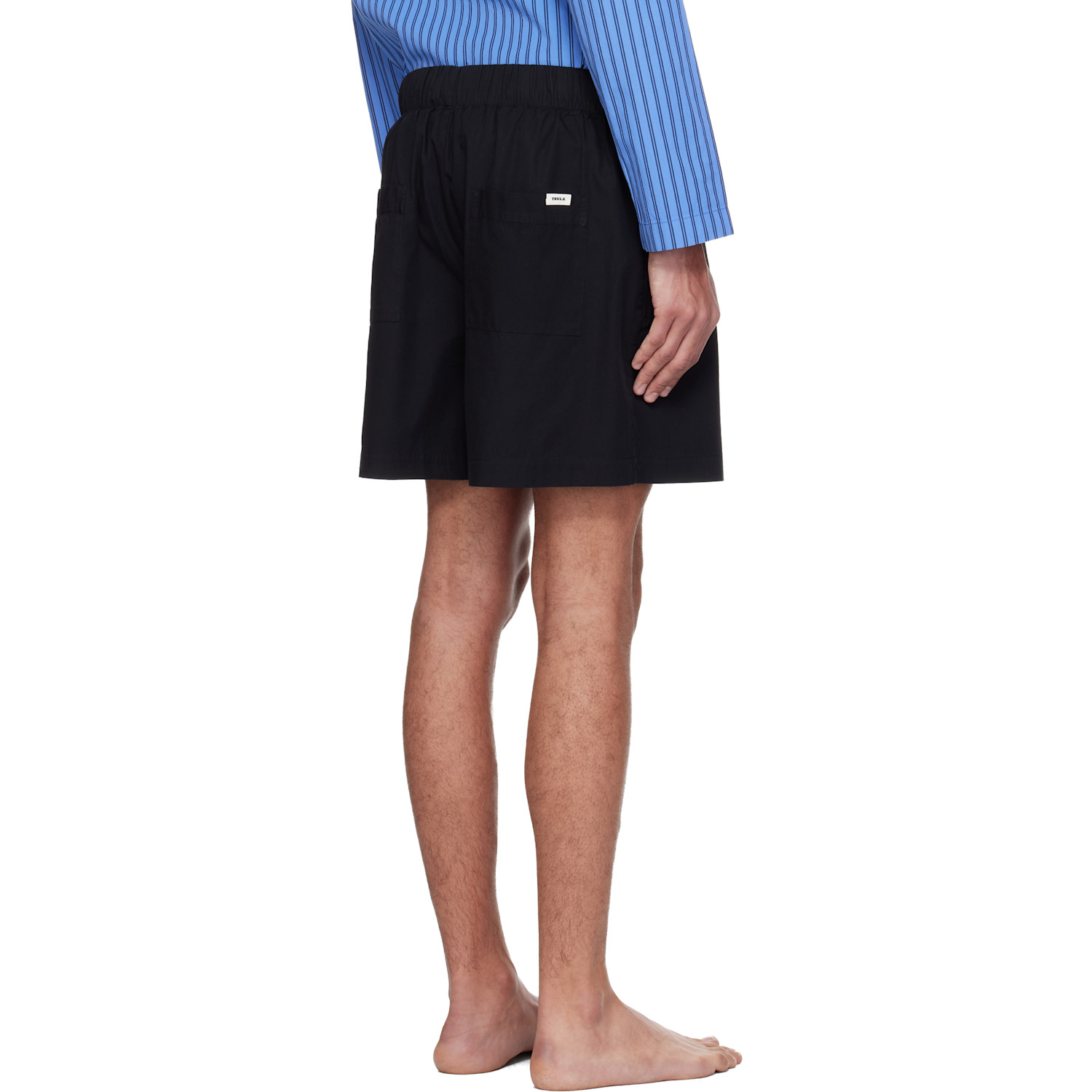  Tekla Black Poplin Pyjama Shorts 