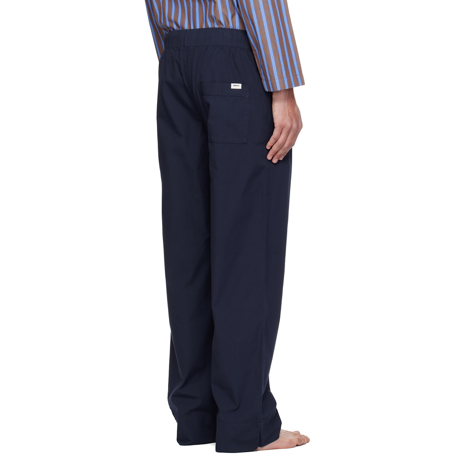  Tekla Navy Poplin Pyjama Pants 