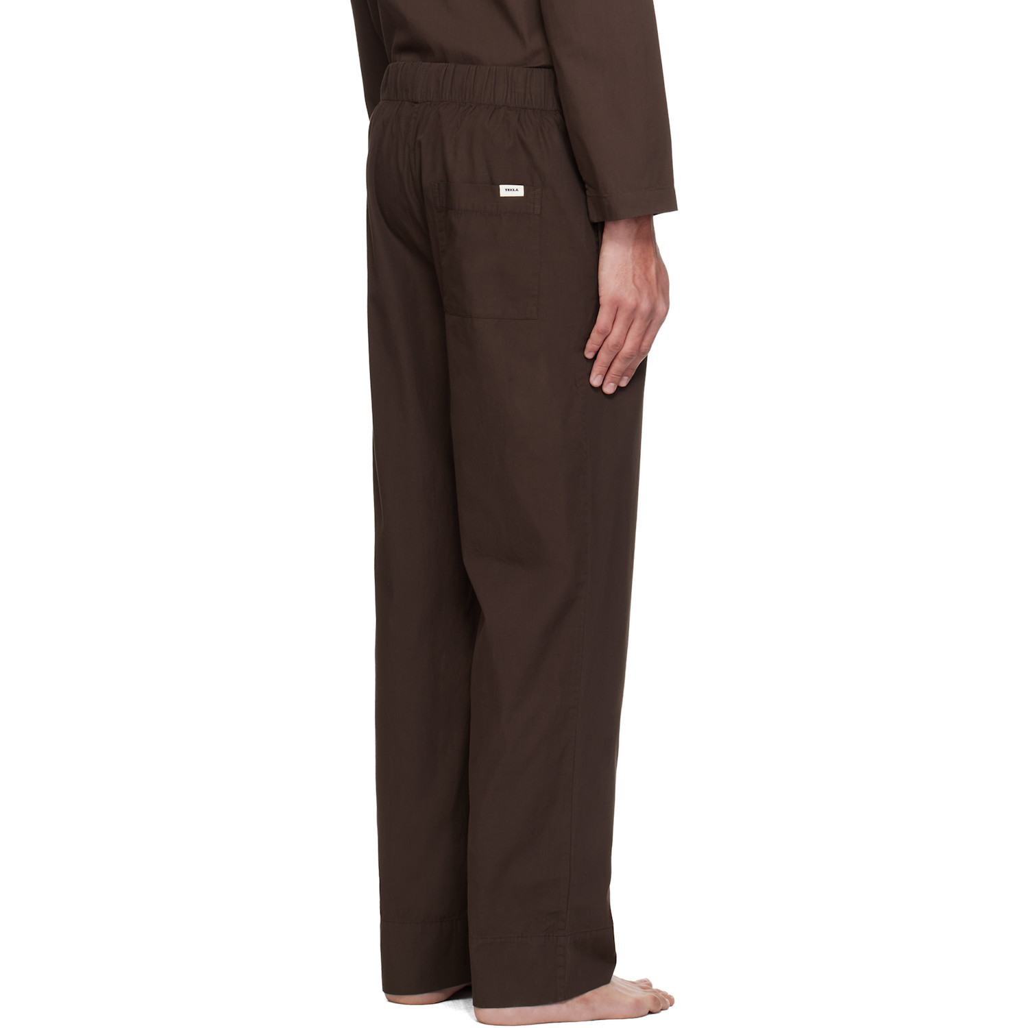  Tekla Brown Poplin Pyjama Pants 