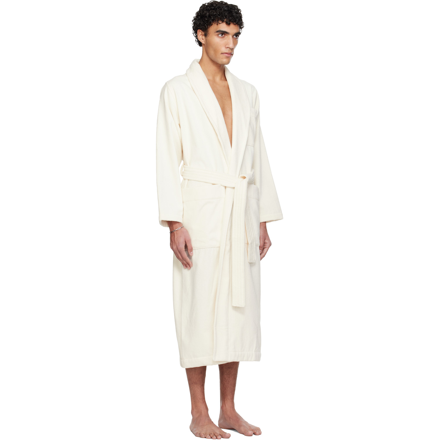  Tekla Off White Terry Classic Bathrobe 
