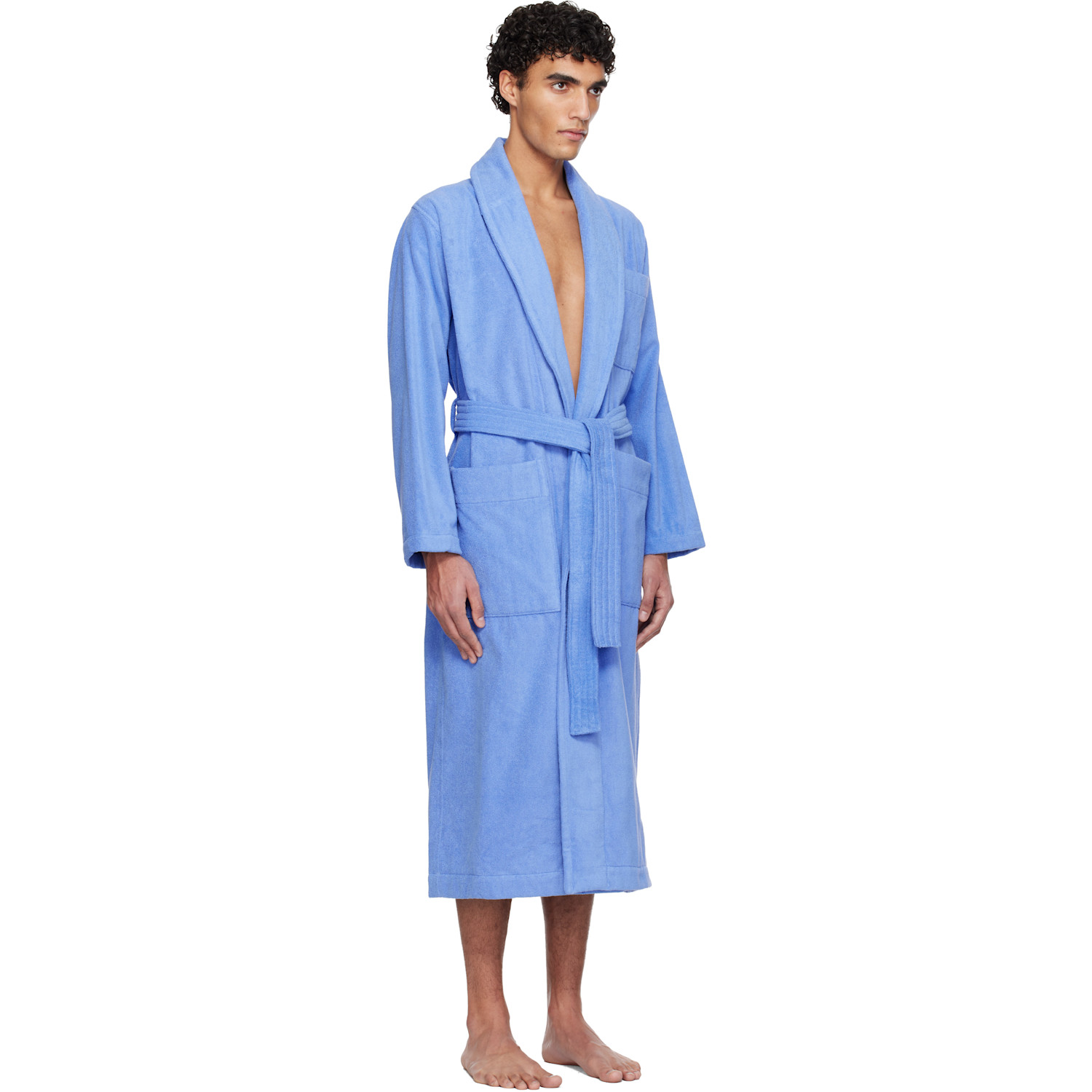  Tekla Blue Terry Classic Bathrobe 