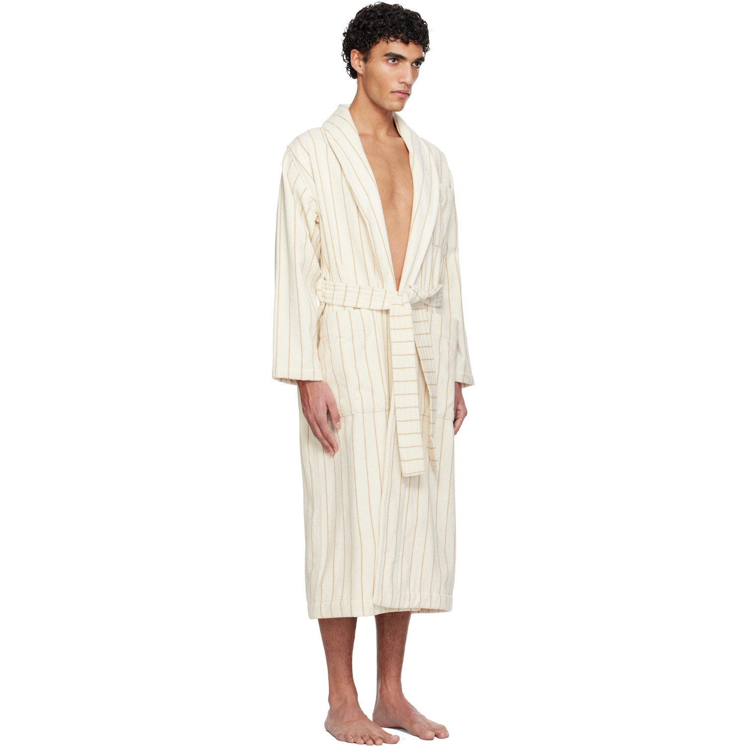  Tekla Off-white & Beige Terry Classic Bathrobe 