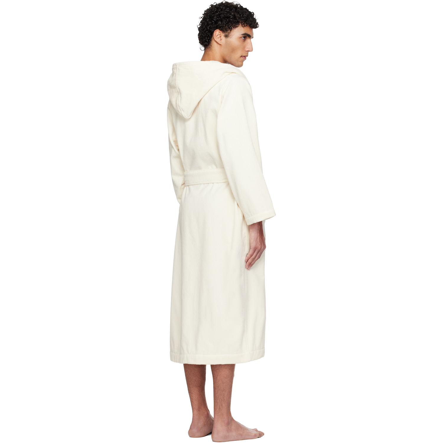  Tekla Off-white Terry Hooded Bathrobe 