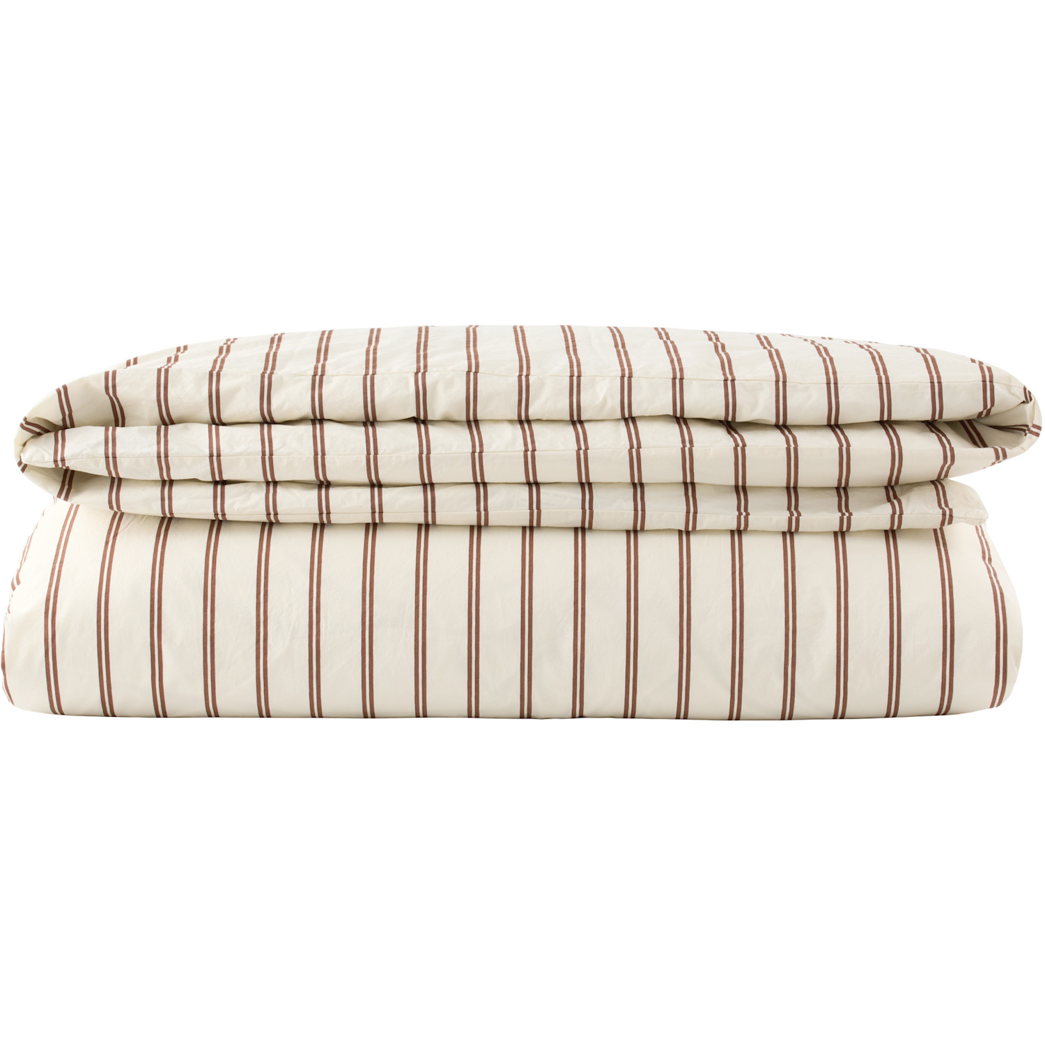  Tekla White & Brown Percale Duvet Cover, Queen 