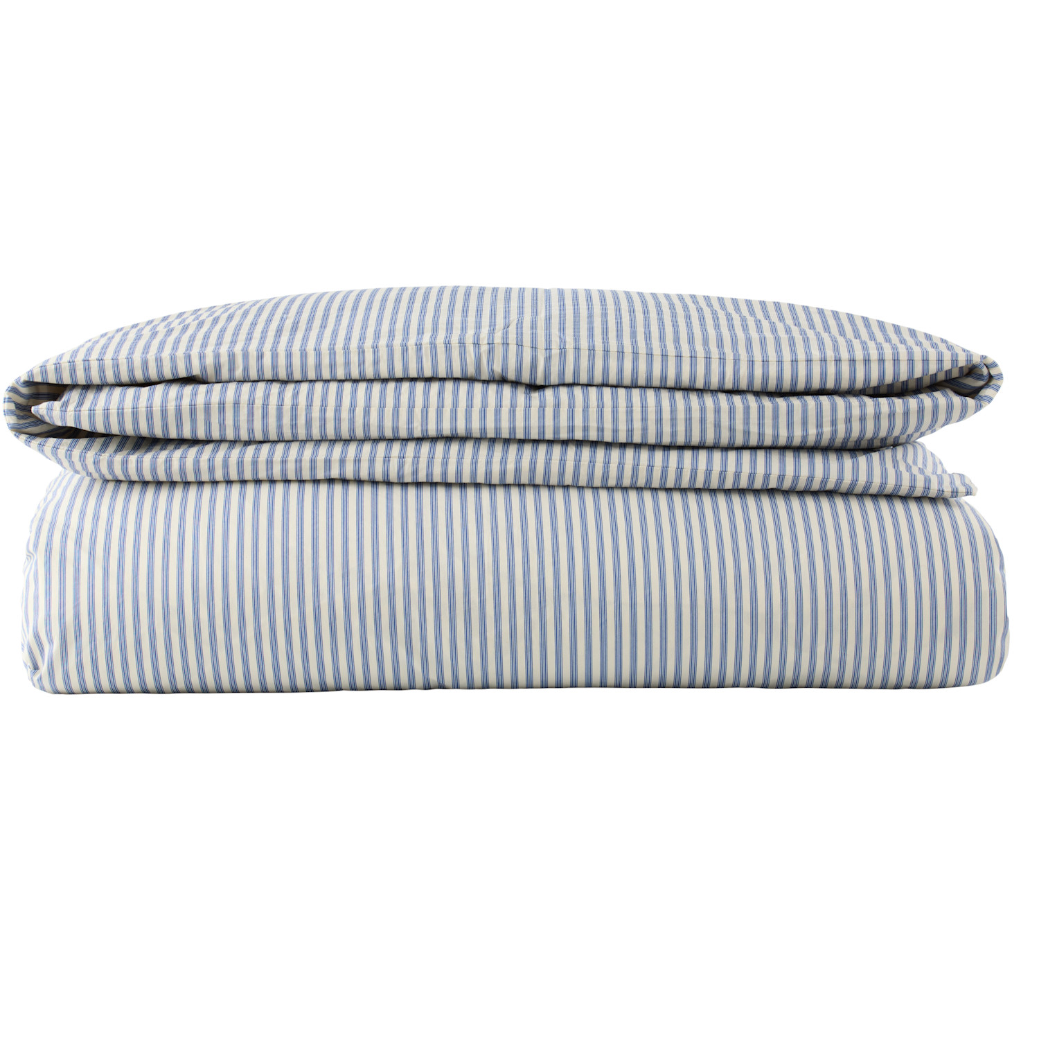  Tekla White & Blue Percale Duvet Cover, Queen 