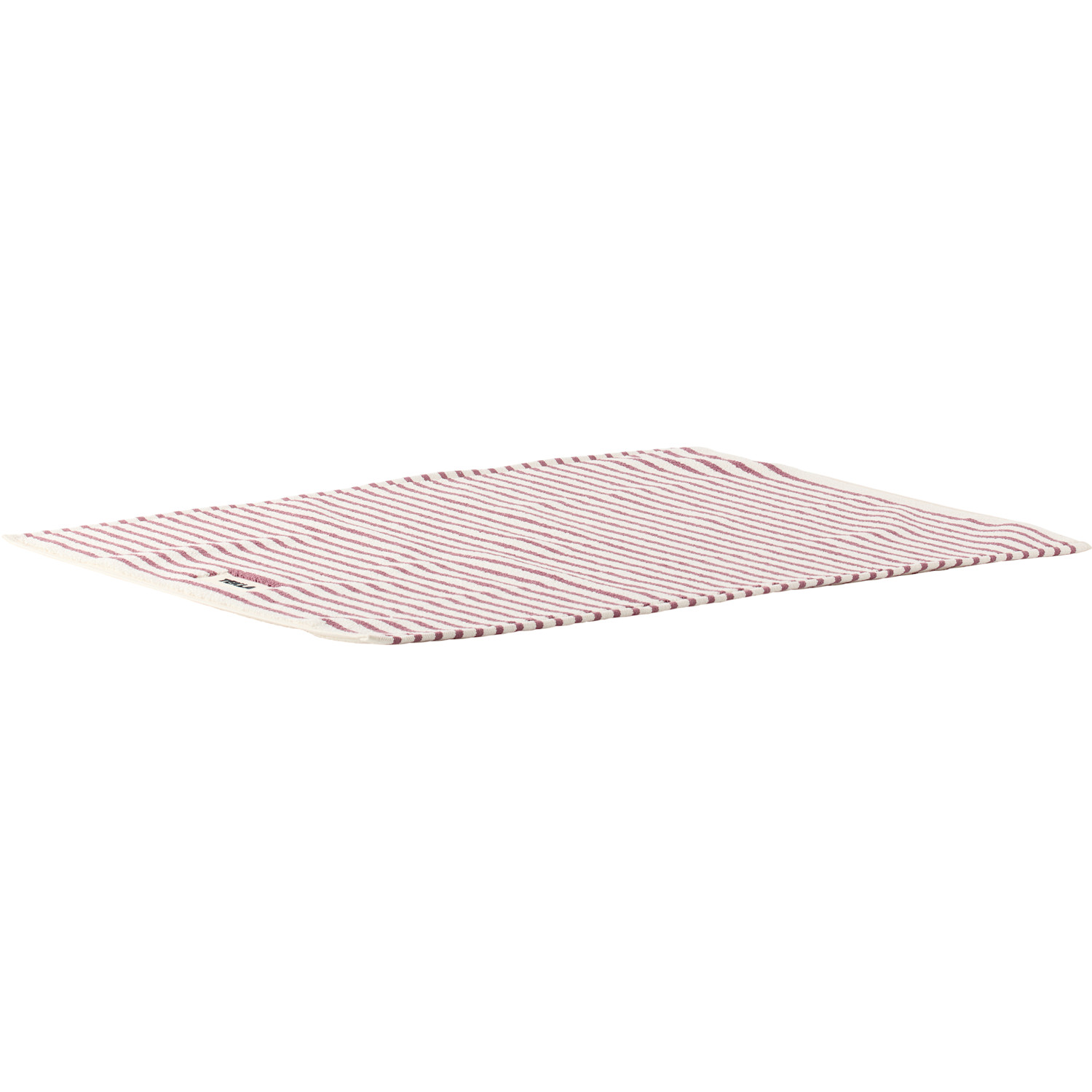  Tekla Off-white & Red Terry Bath Mat 