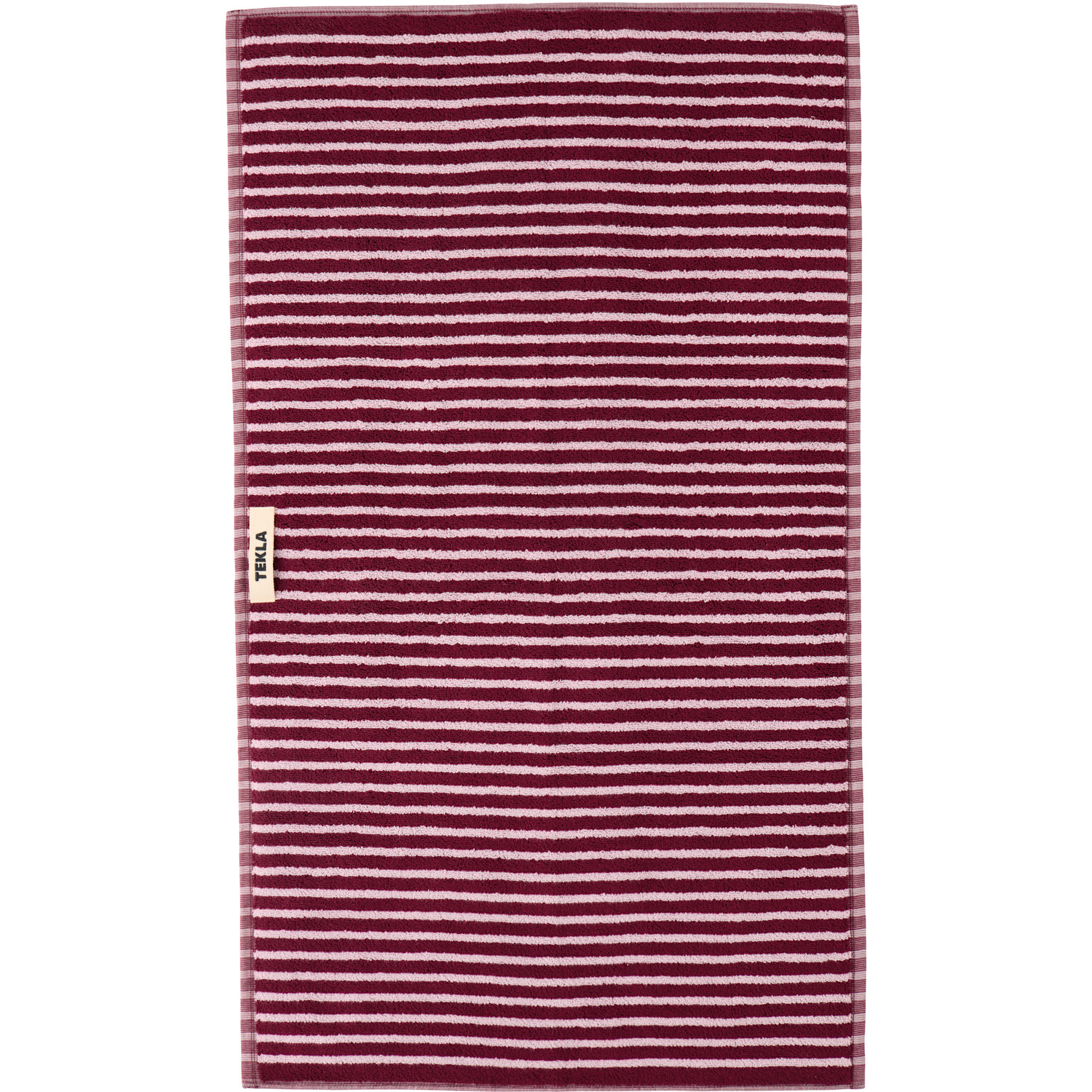  Tekla Burgundy & Pink Striped Towel Set, 3 Pcs 