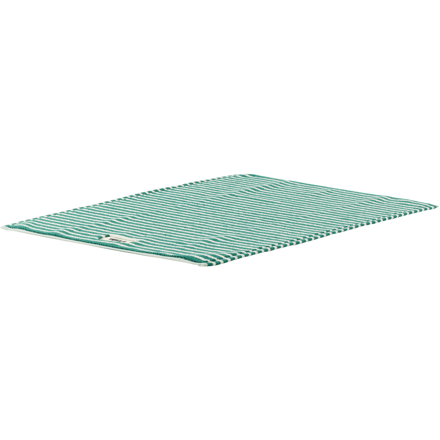  Tekla Green & White Terry Bath Mat 