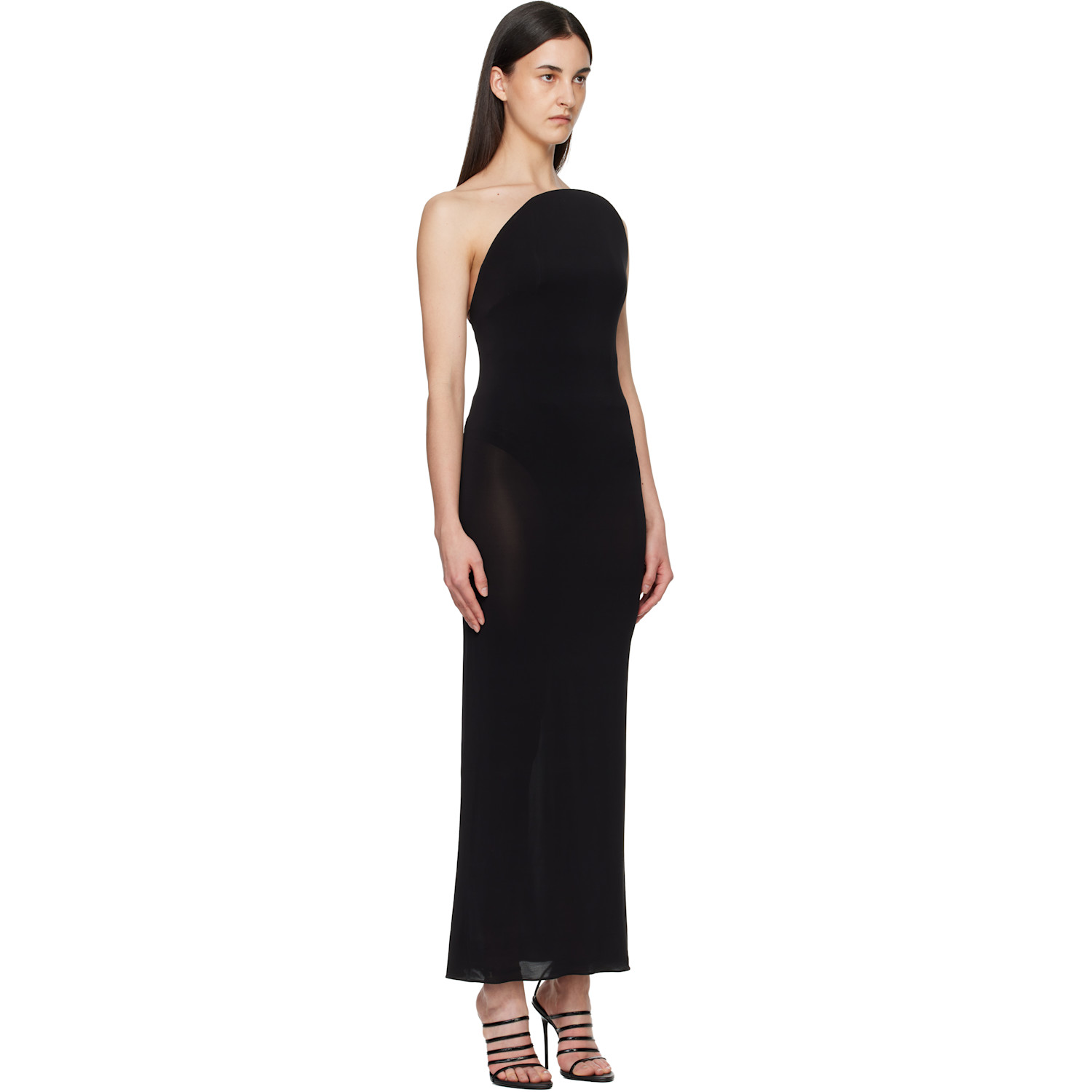  Alaïa Black Sculpture Jersey Maxi Dress 