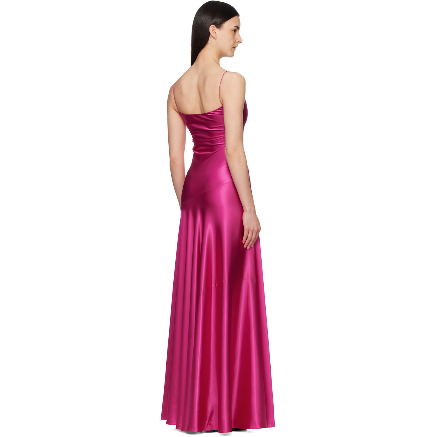  Alaïa Pink Slip Silk Maxi Dress 