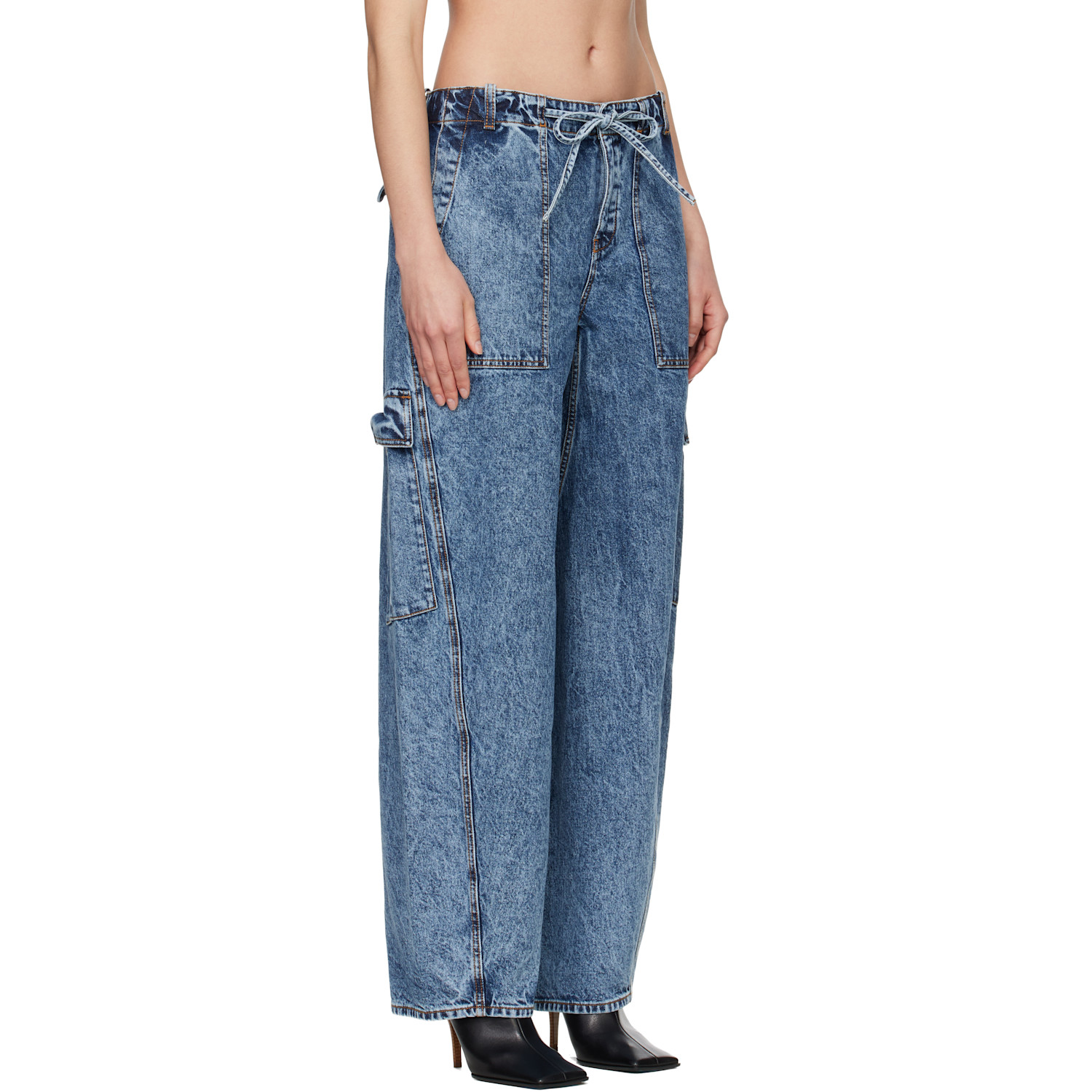  Alaïa Blue Cargo Jeans 
