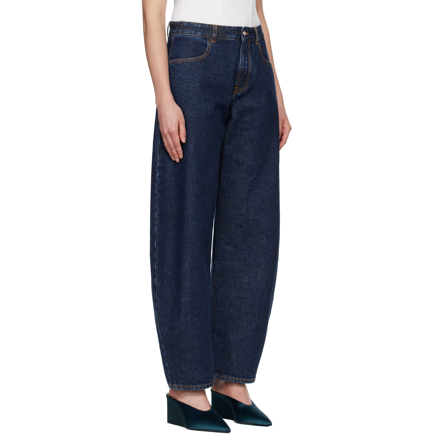  Alaïa Blue Low Round Jeans 
