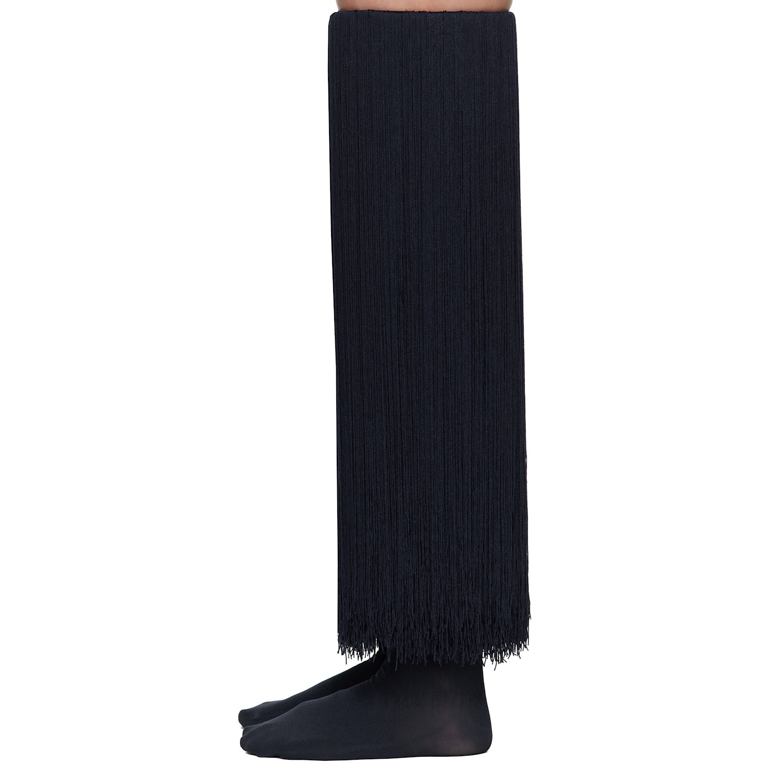  Alaïa Navy High Fringed Socks 