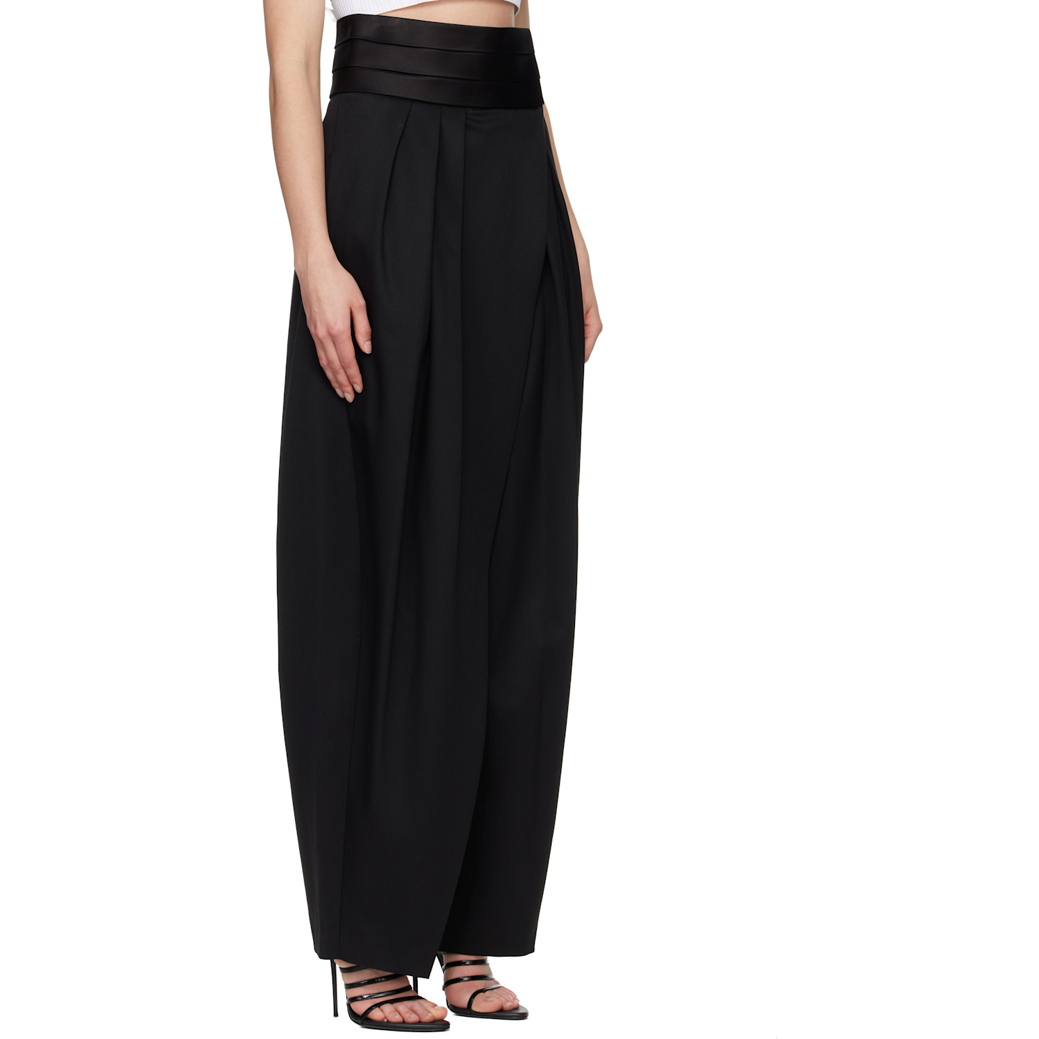  Alaïa Black Tux Round Wool Trousers 