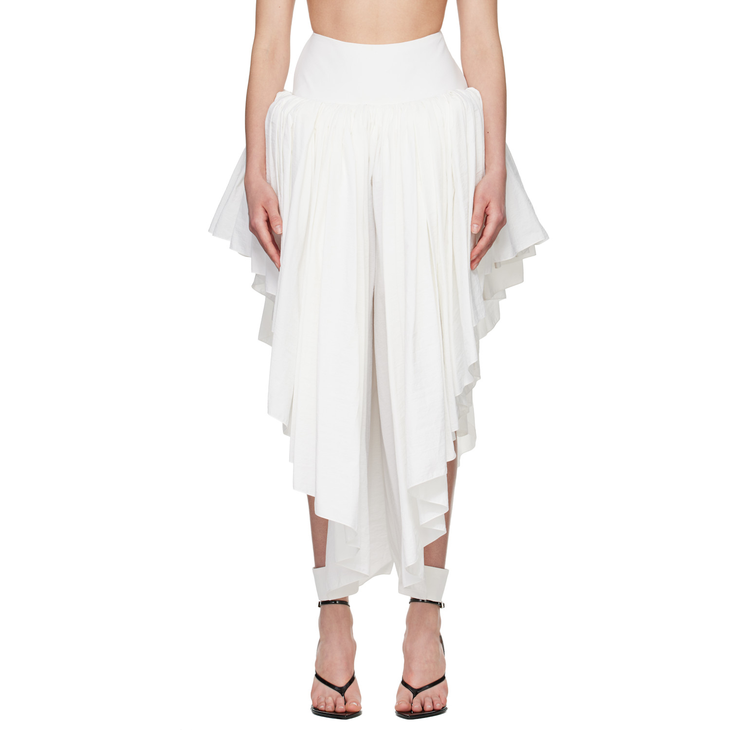 ALAÏA White Nylon Maxi Petticoat Midi Skirt