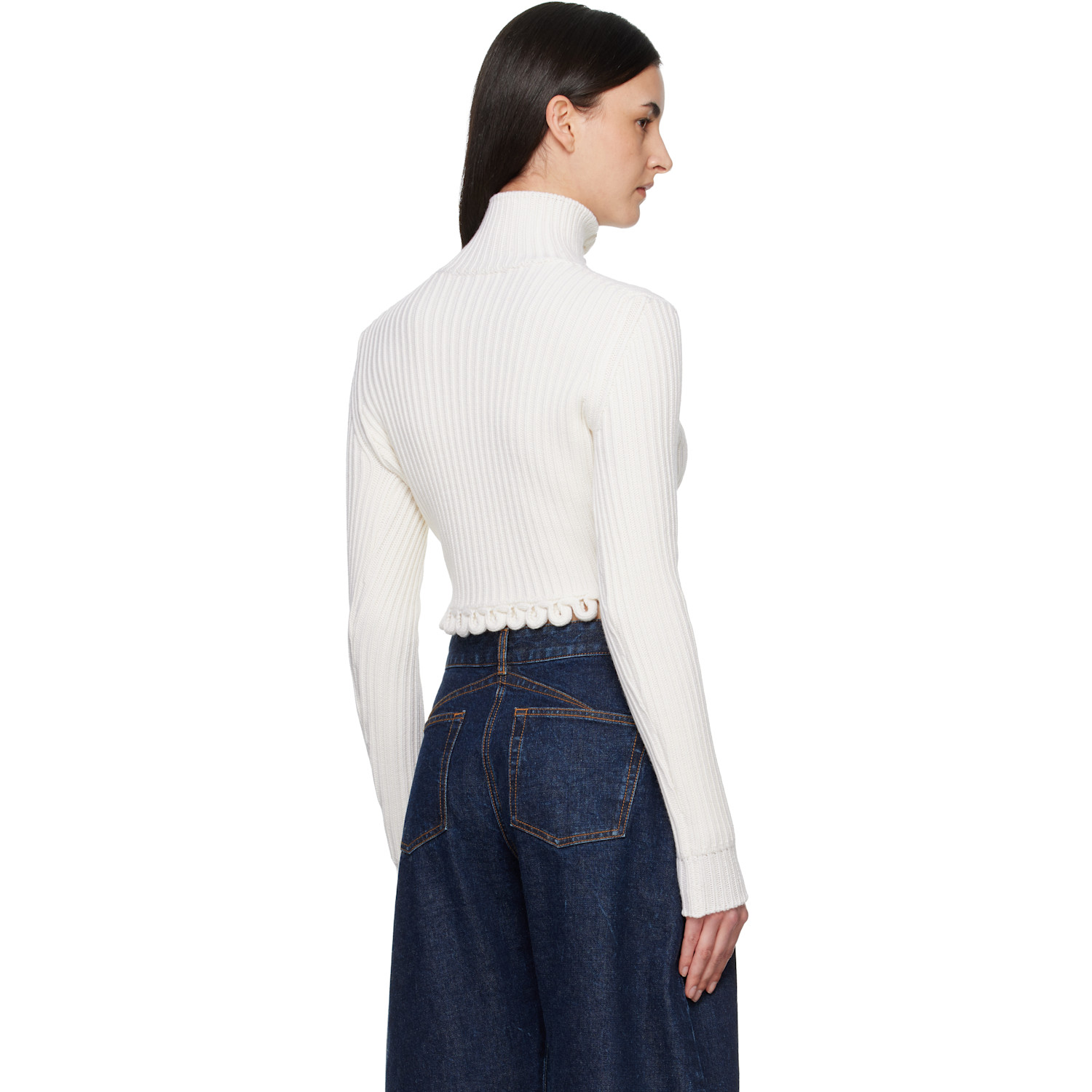  Alaïa White Cropped Sweater 