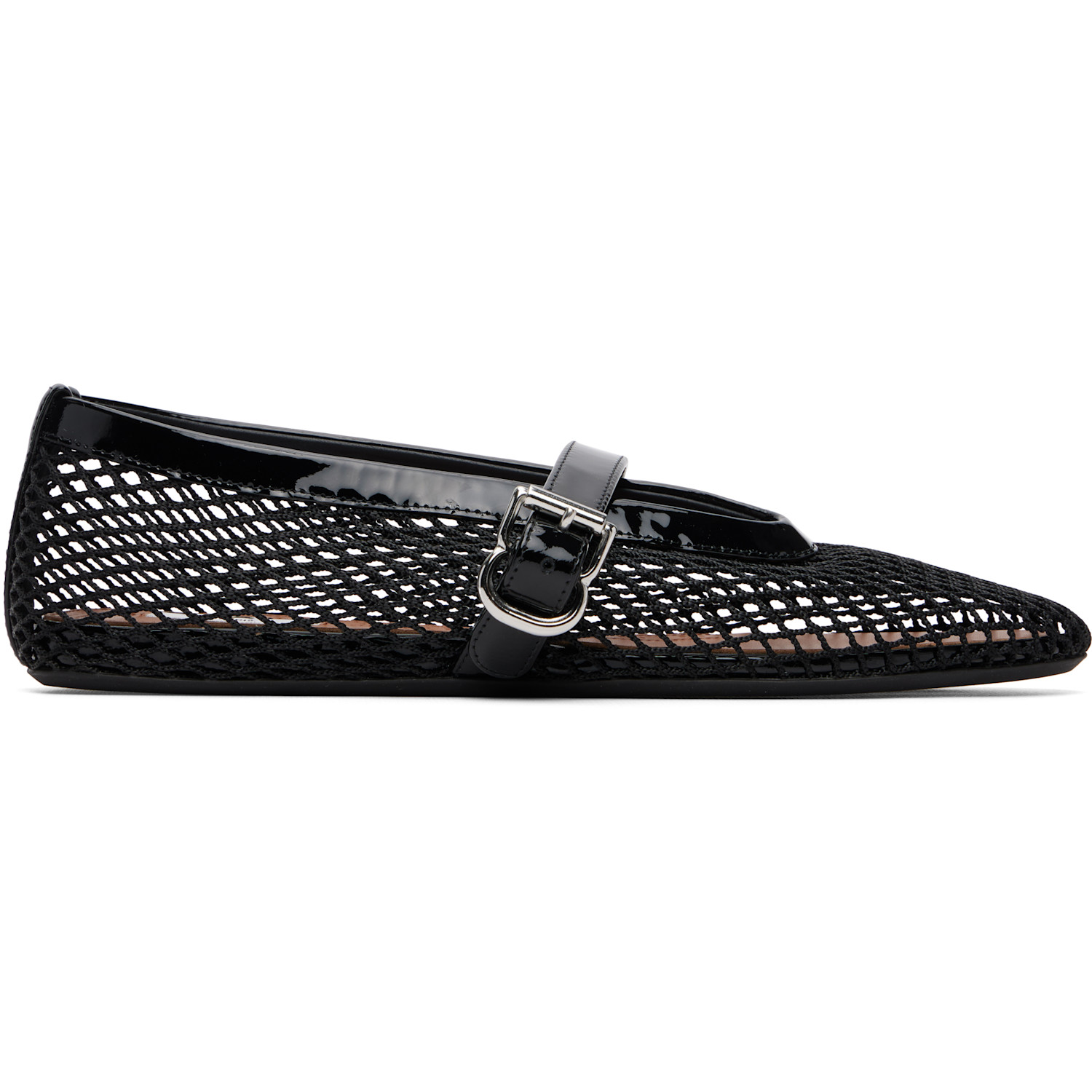 ALAÏA Black Fishnet Ballerina Flats