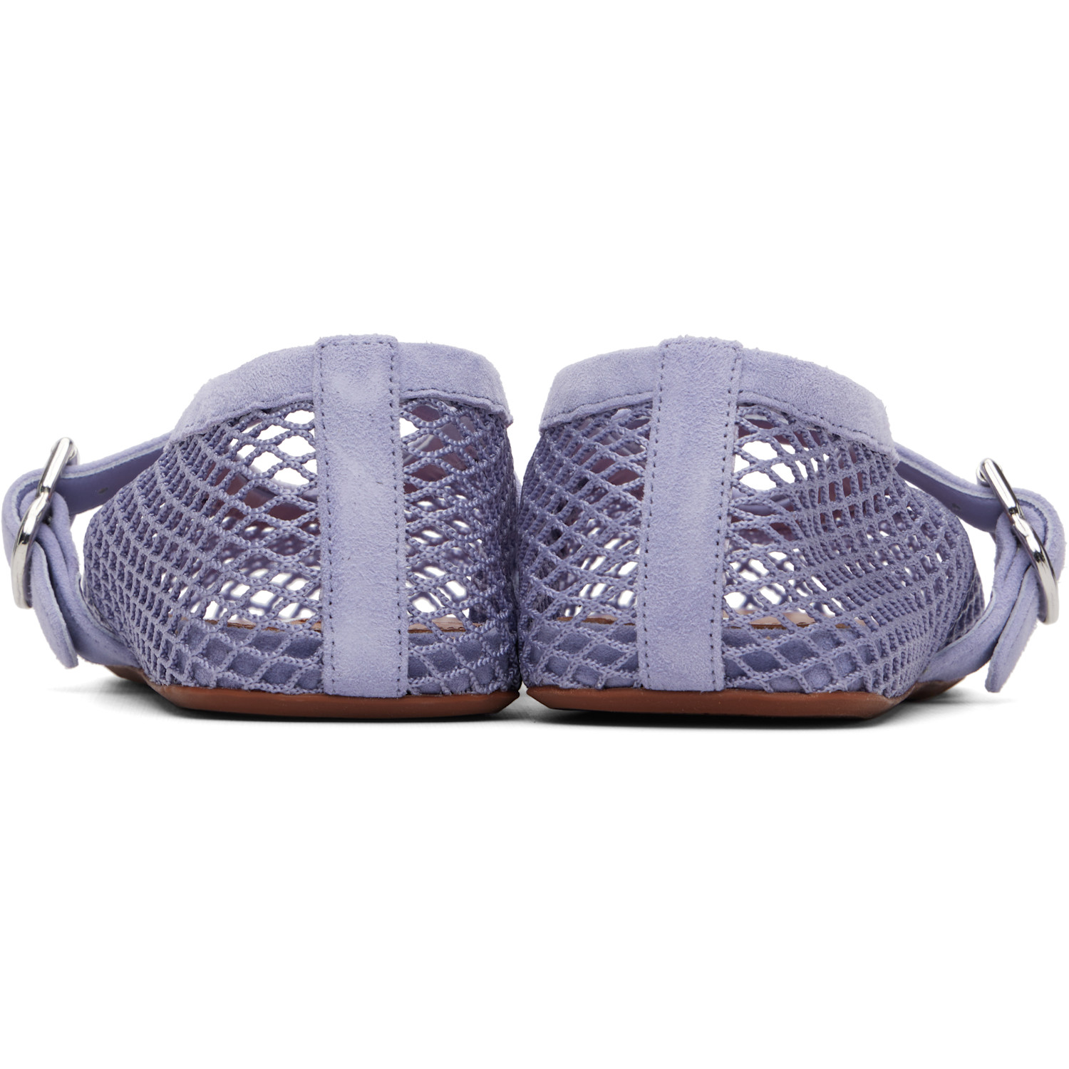  Alaïa Purple Fishnet Ballerina Flats 